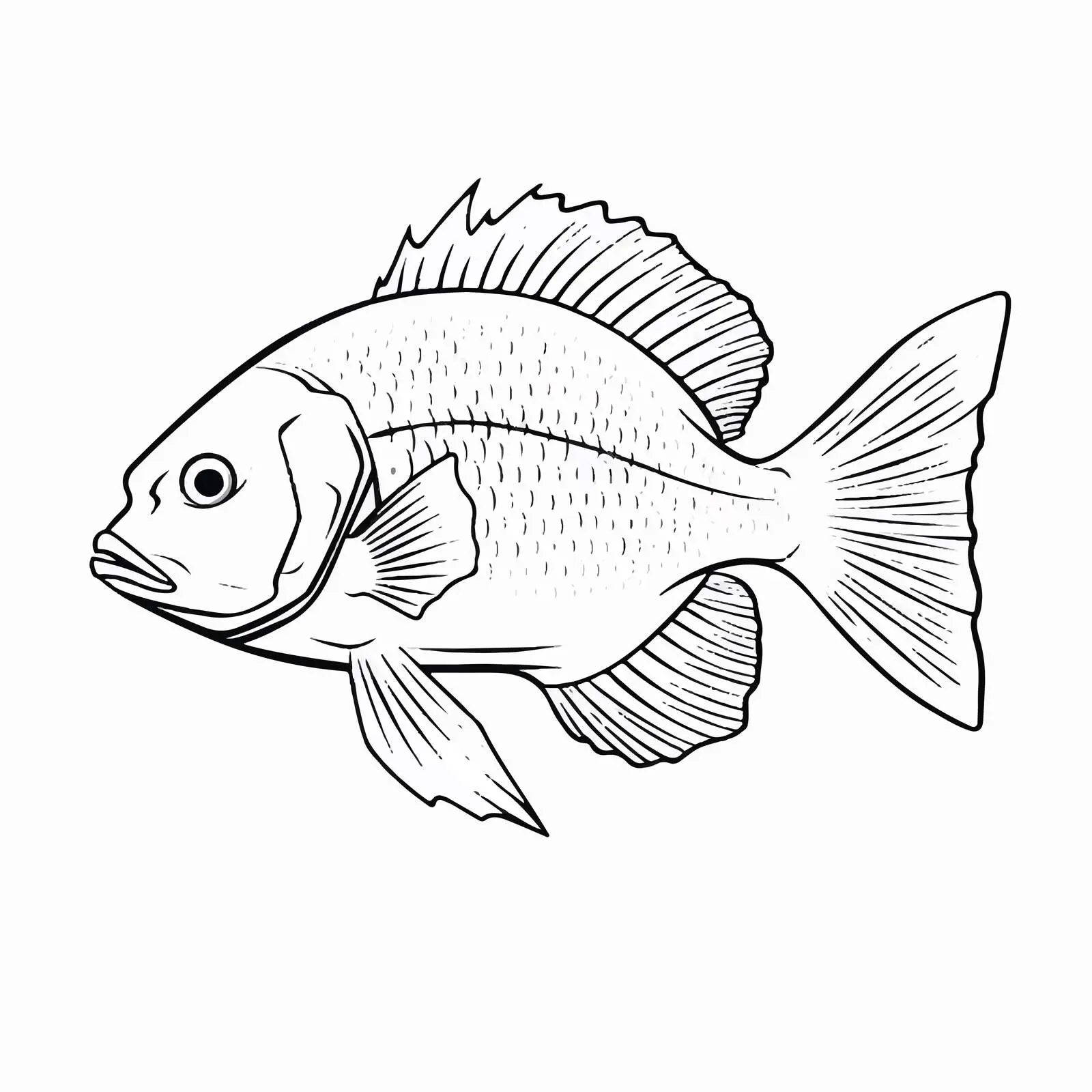 Fish Outline Vector Illustration on White Background — free download from Dotvec