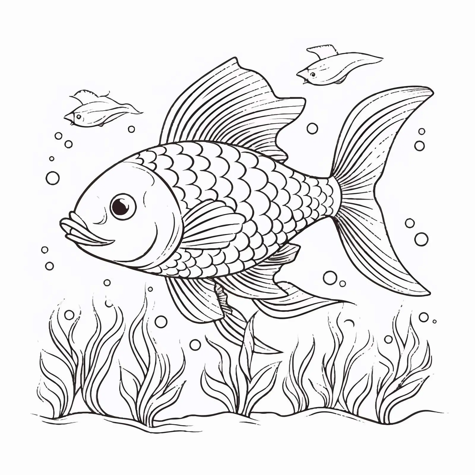 Cute Cartoon Fish Swimming in Water — free download from Dotvec