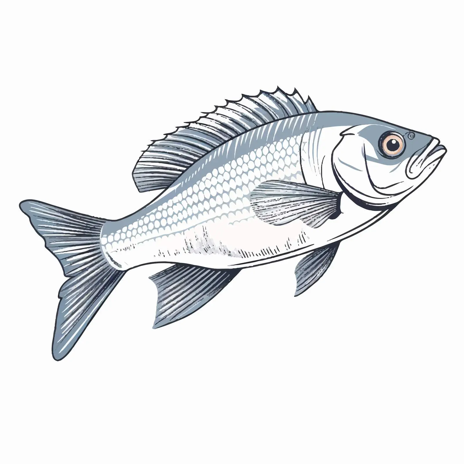 Fish Vector Sketch Illustration on White Background — free download from Dotvec