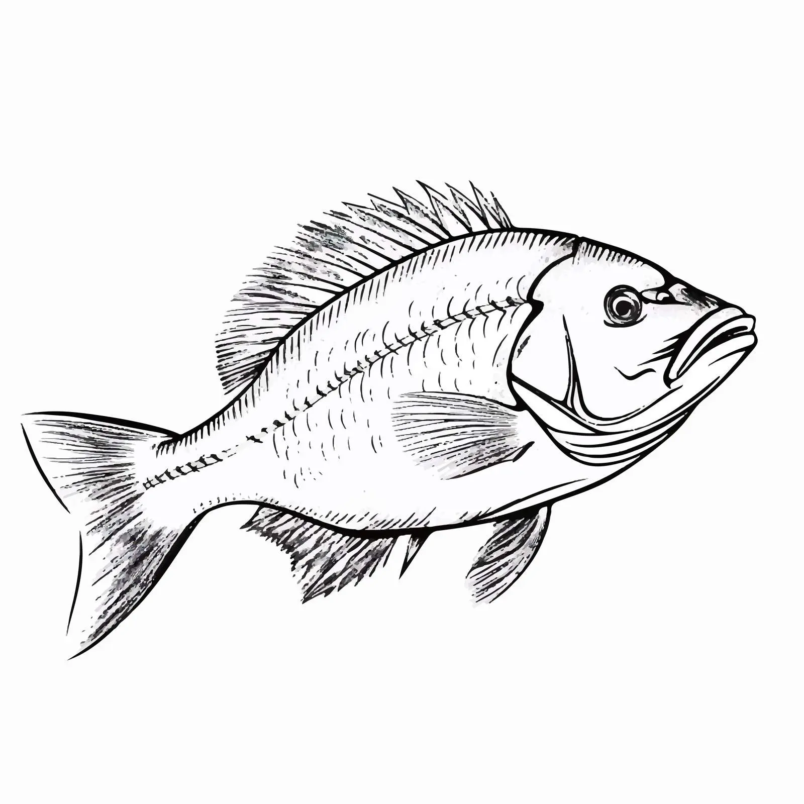 Fish Sketch Vector Illustration on White Background — free download from Dotvec
