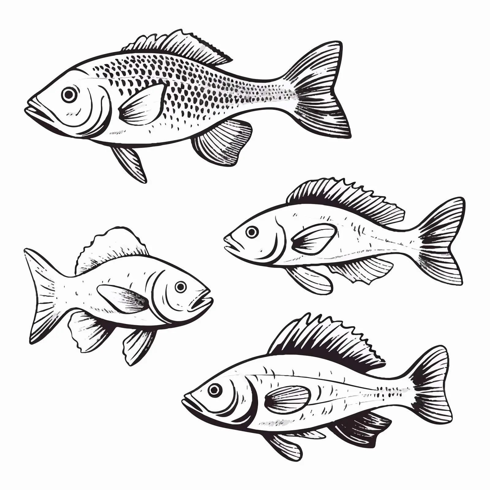 Vector Fish Sketch on White Background — free download from Dotvec