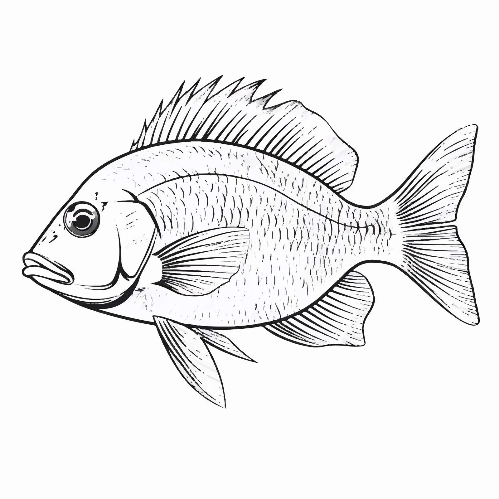 Fish Vector Sketch Illustration on White Background — free download from Dotvec