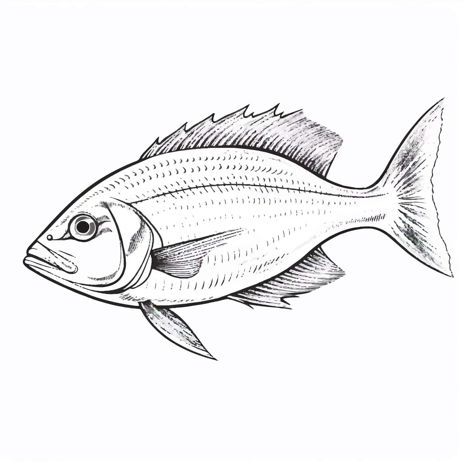 Fish Sketch Vector Illustration on White Background — free download from Dotvec