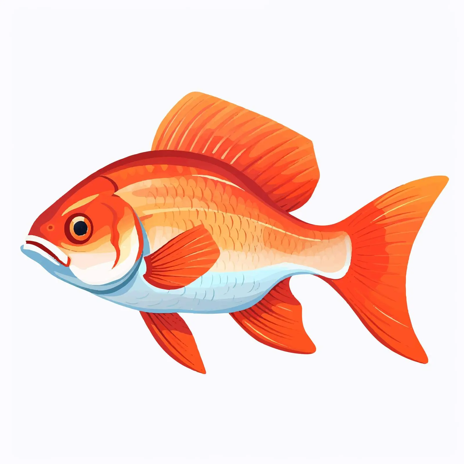 Top View Fish Vector Illustration on White Background — free download from Dotvec