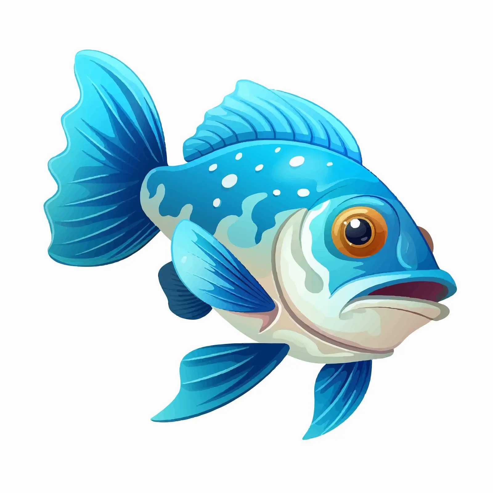 Top View Fish Vector Illustration on White Background – free web use image from Dotvec