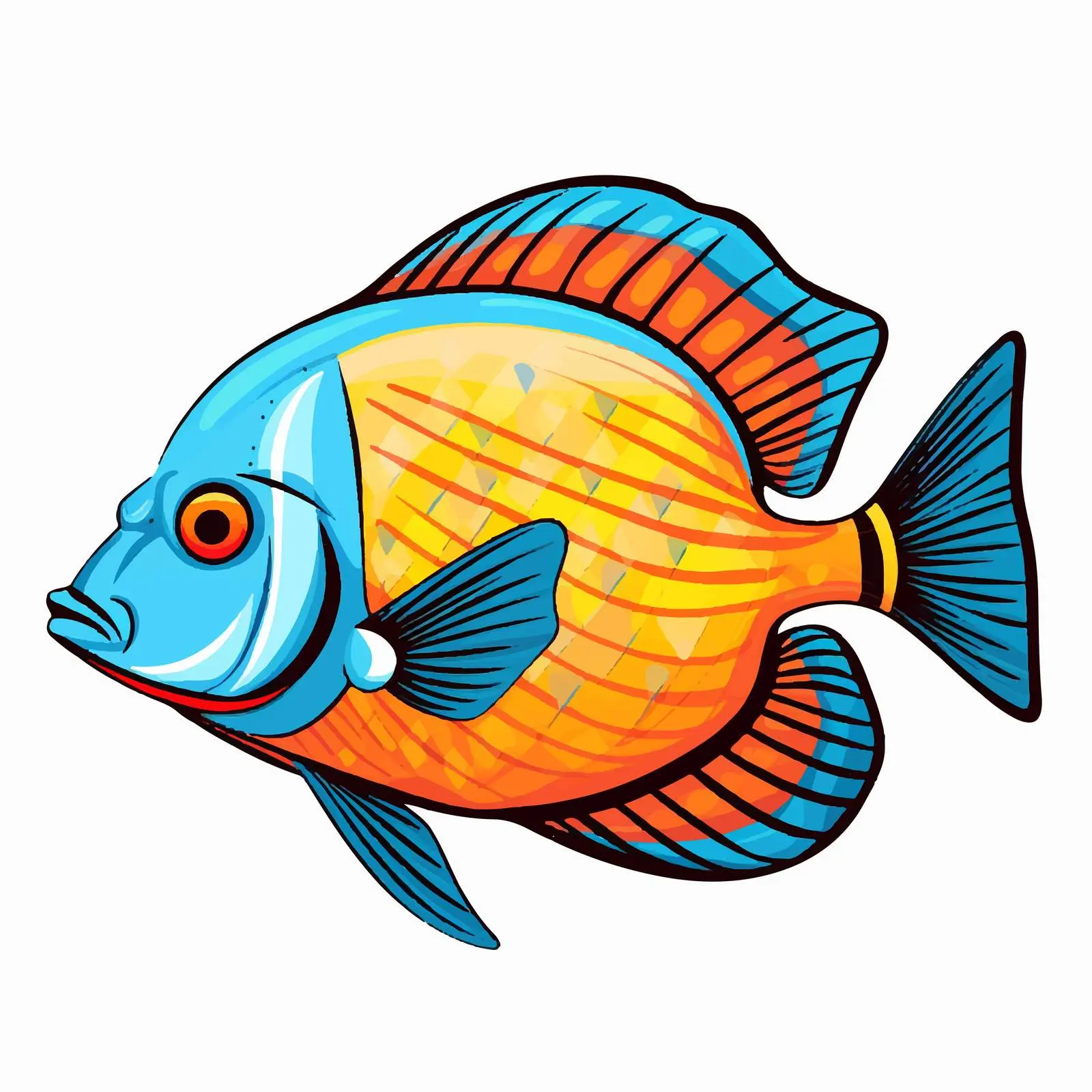 Top View Fish Vector Illustration on White Background — free download from Dotvec