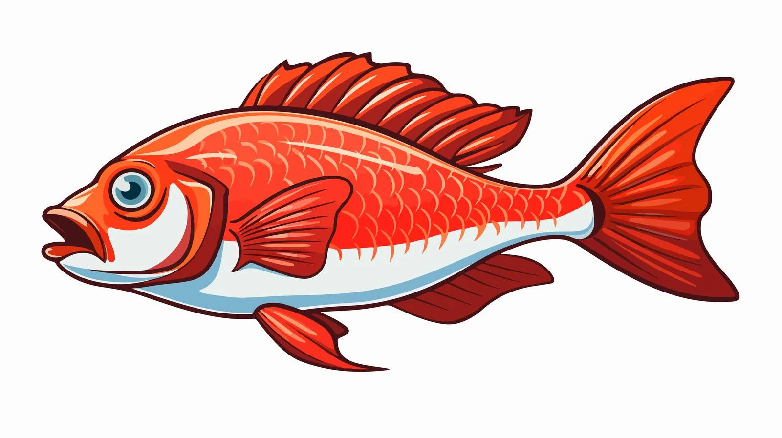 Cartoon Fish Drawing Vector Illustration — free download from Dotvec