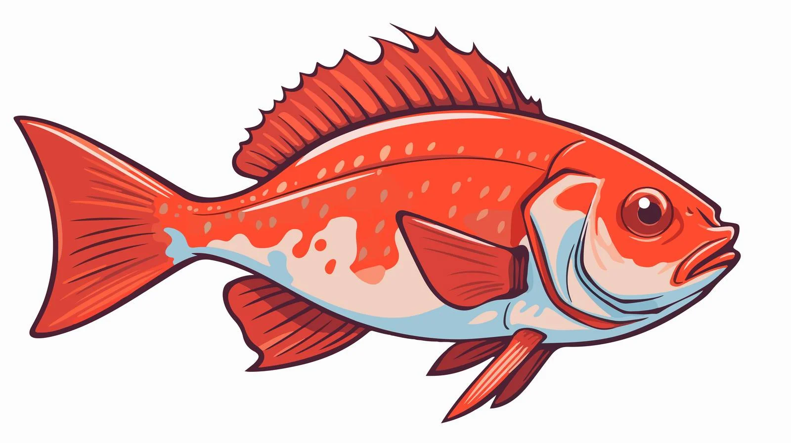 Cartoon Fish Drawing Vector Illustration — free download from Dotvec
