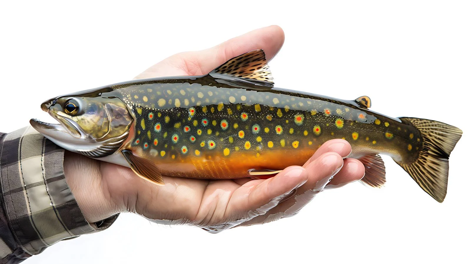 Angler showcasing quality brook trout catch — free download from Dotvec
