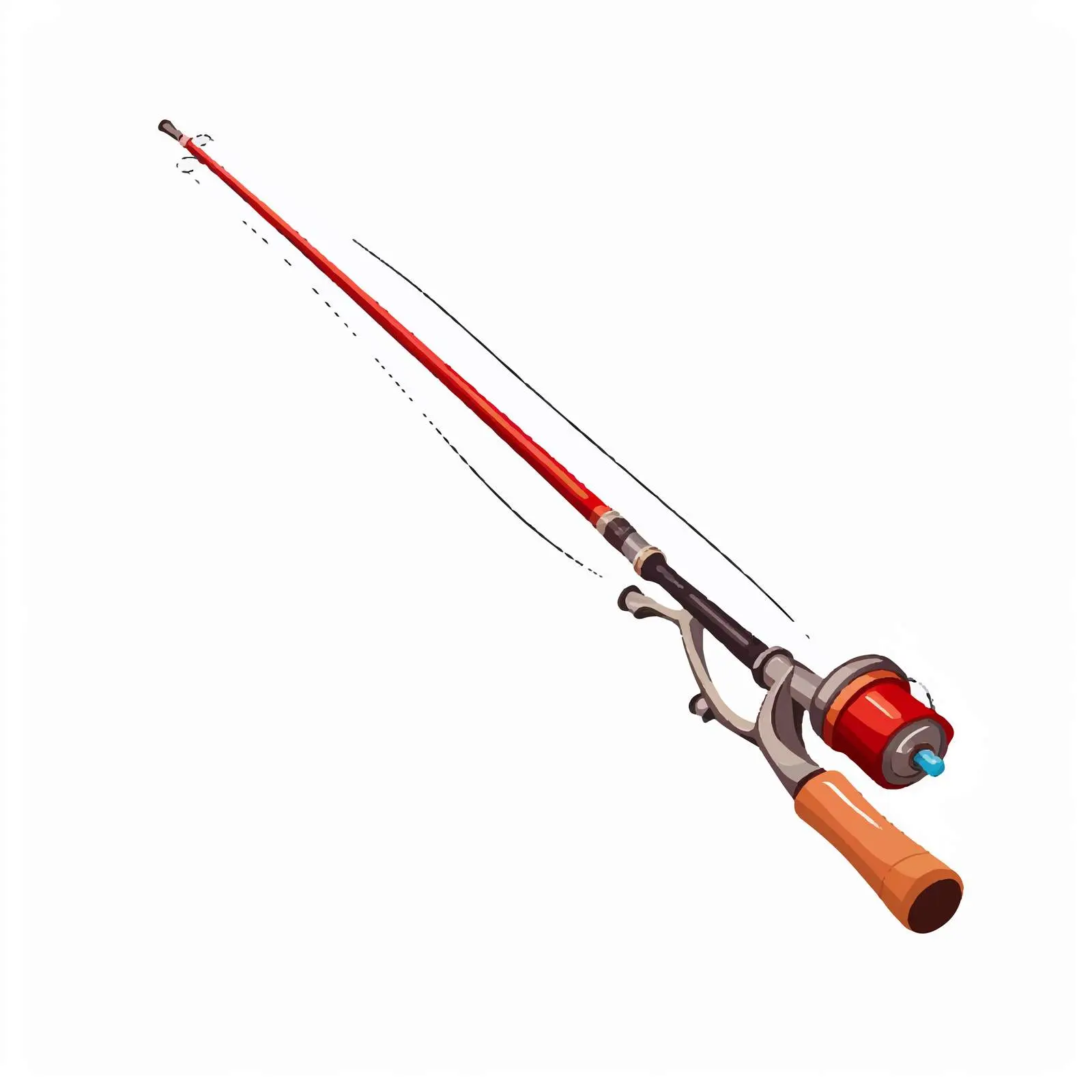 Fishing Rod Vector Illustration on White Background – free outdoor sports image from Dotvec