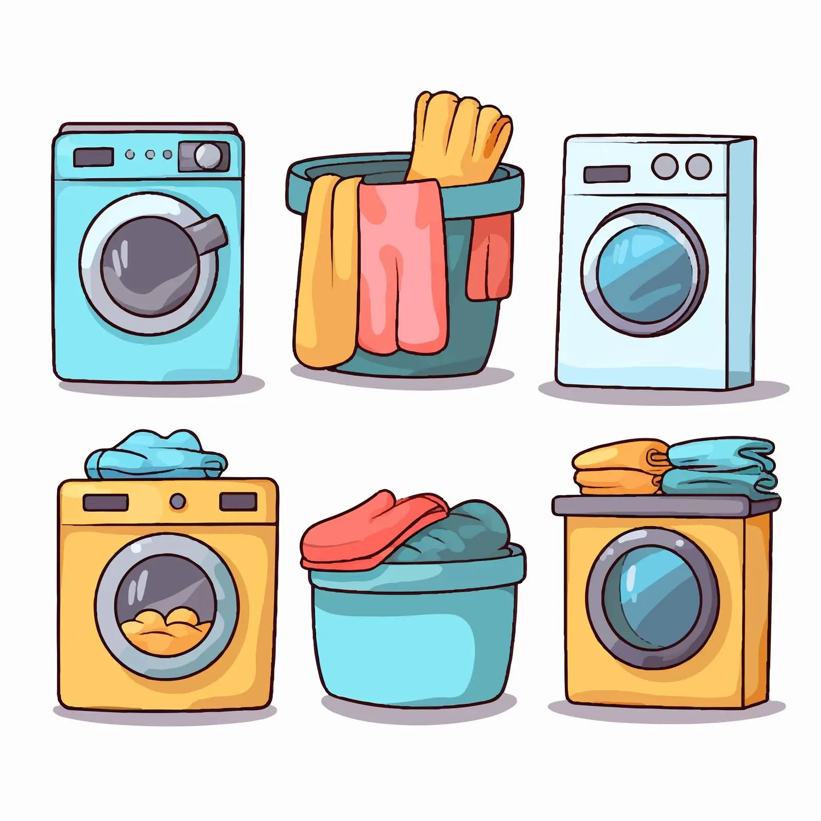 Five Laundry Vector Designs with Icons — free download from Dotvec