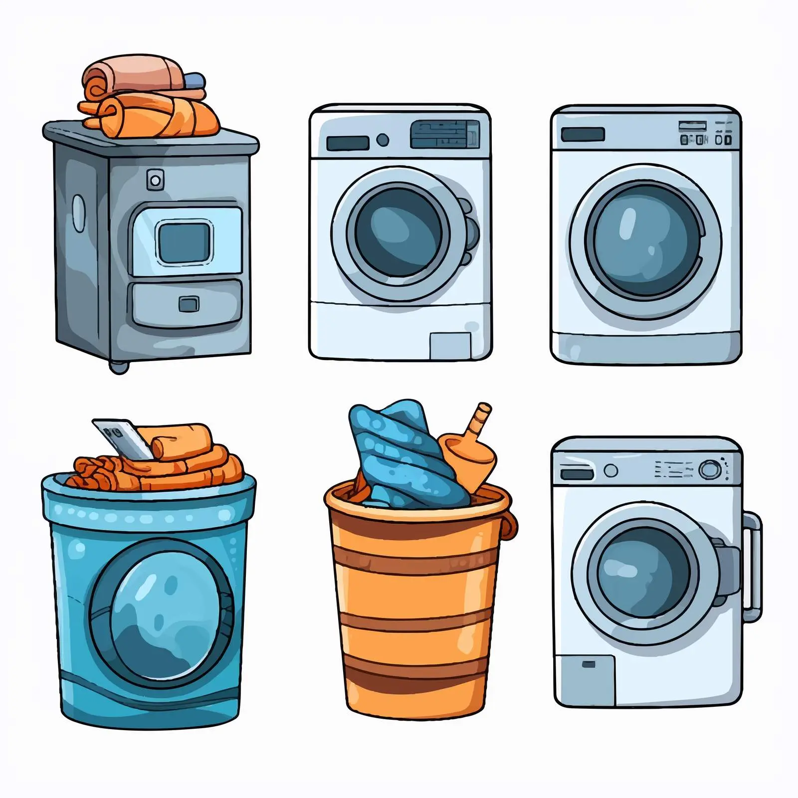 Five Laundry Icons Vector Designs — free download from Dotvec