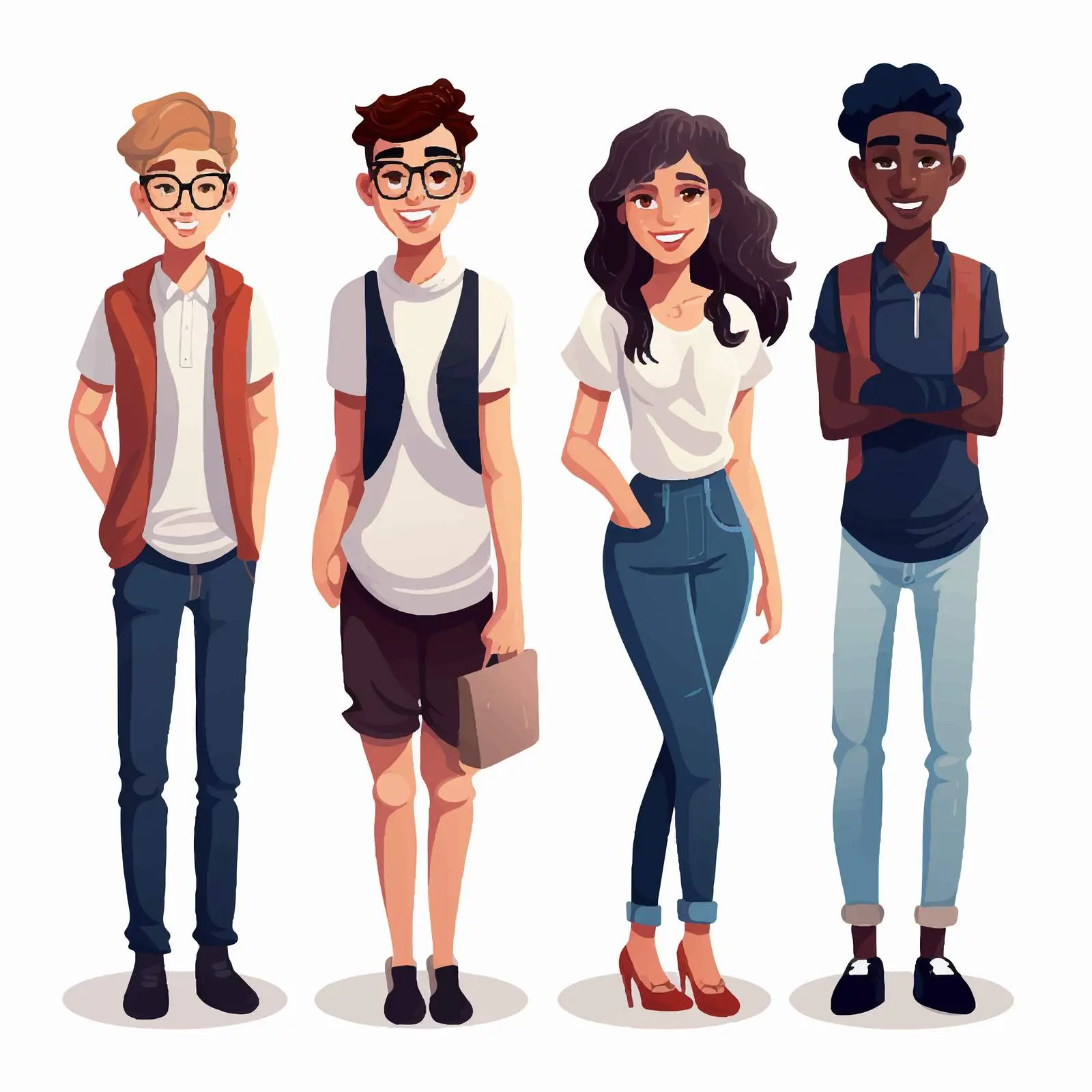 Young People Avatar Character Designs Vector – free char image from Dotvec