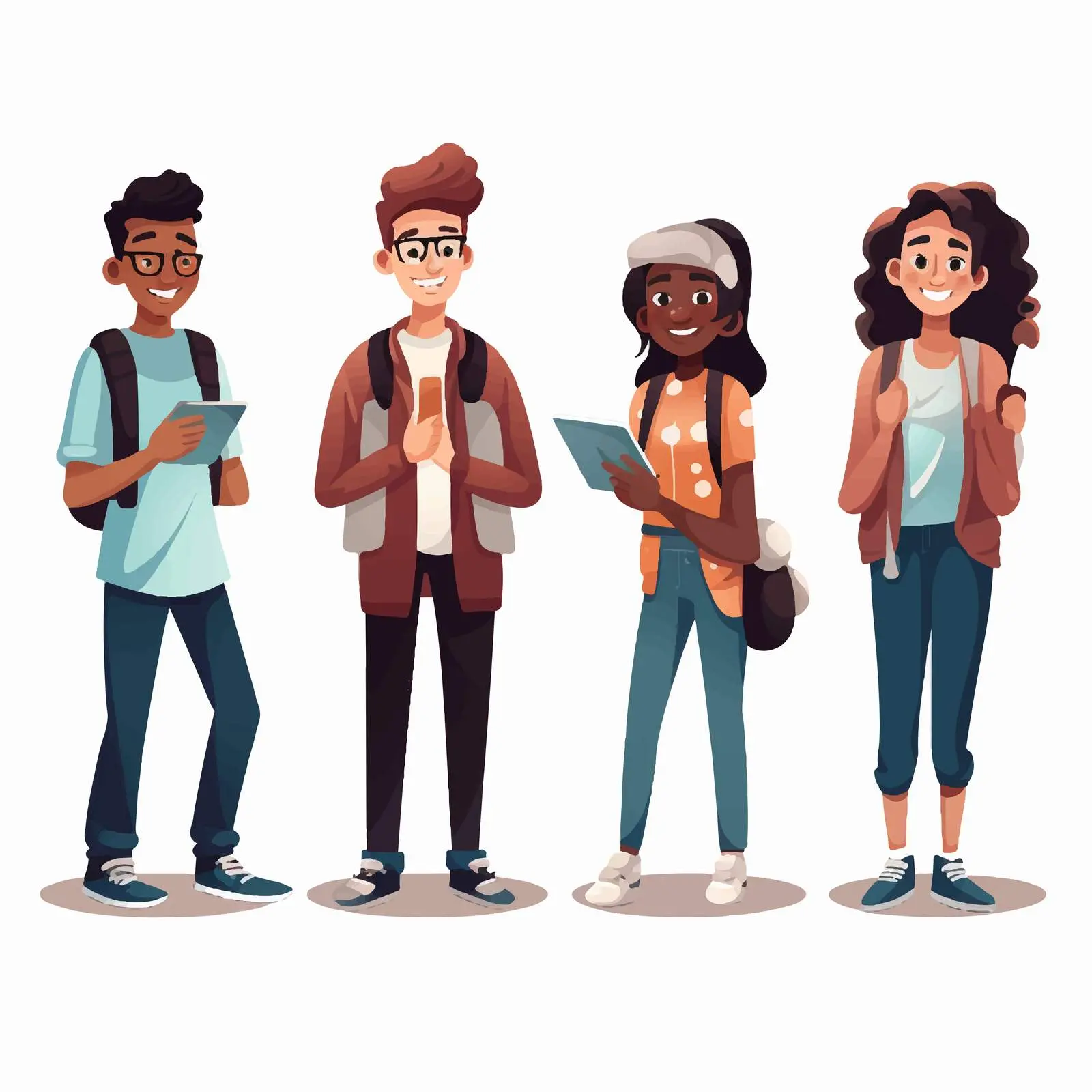 Five Young People Avatar Character Designs Vector — free download from Dotvec