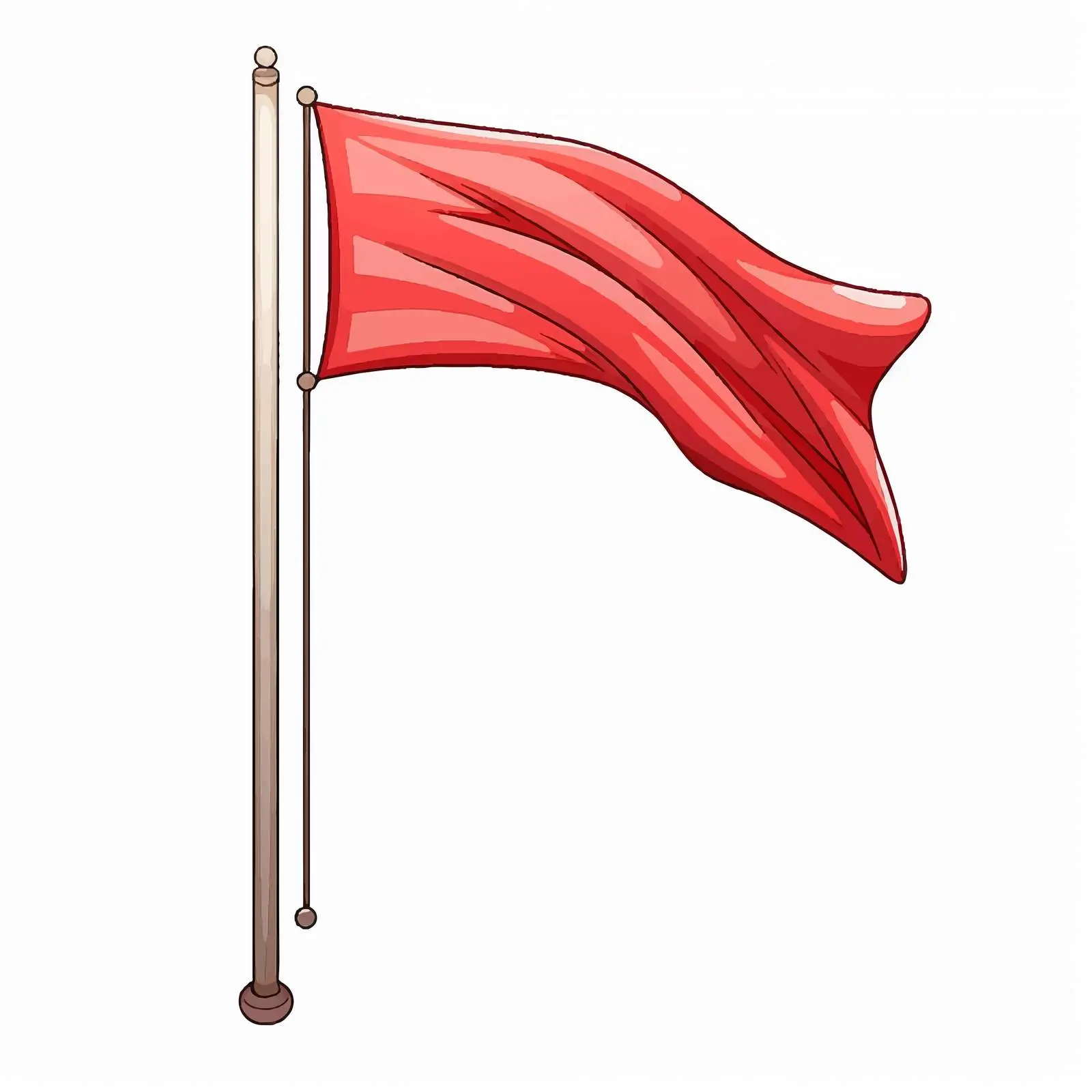 Cartoon Flag on Pole Isolated Vector Illustration – free pole image from Dotvec