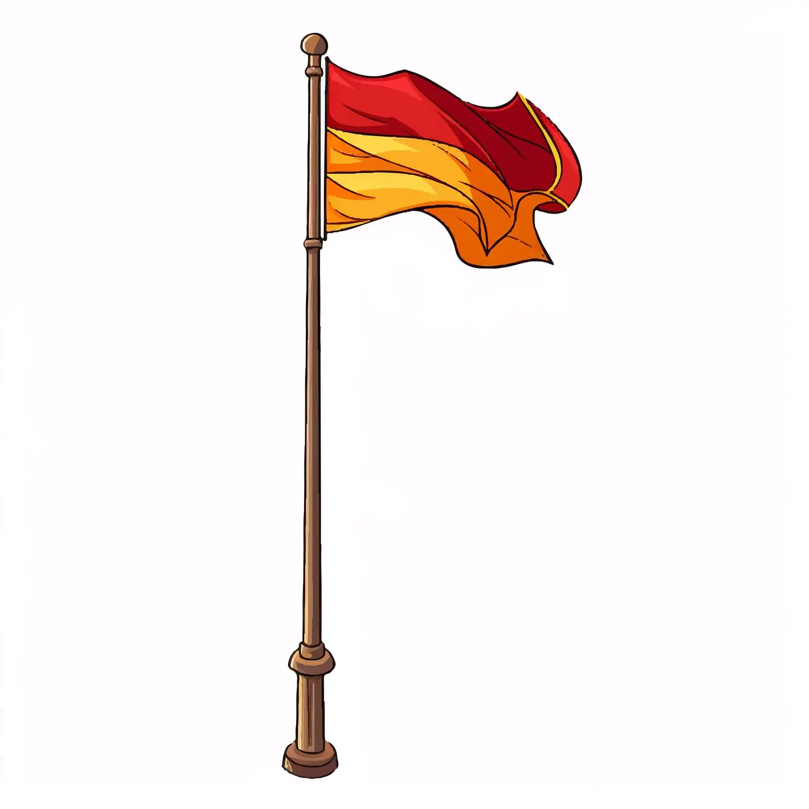 Cartoon Flag in Pole Vector Illustration – free pole image from Dotvec