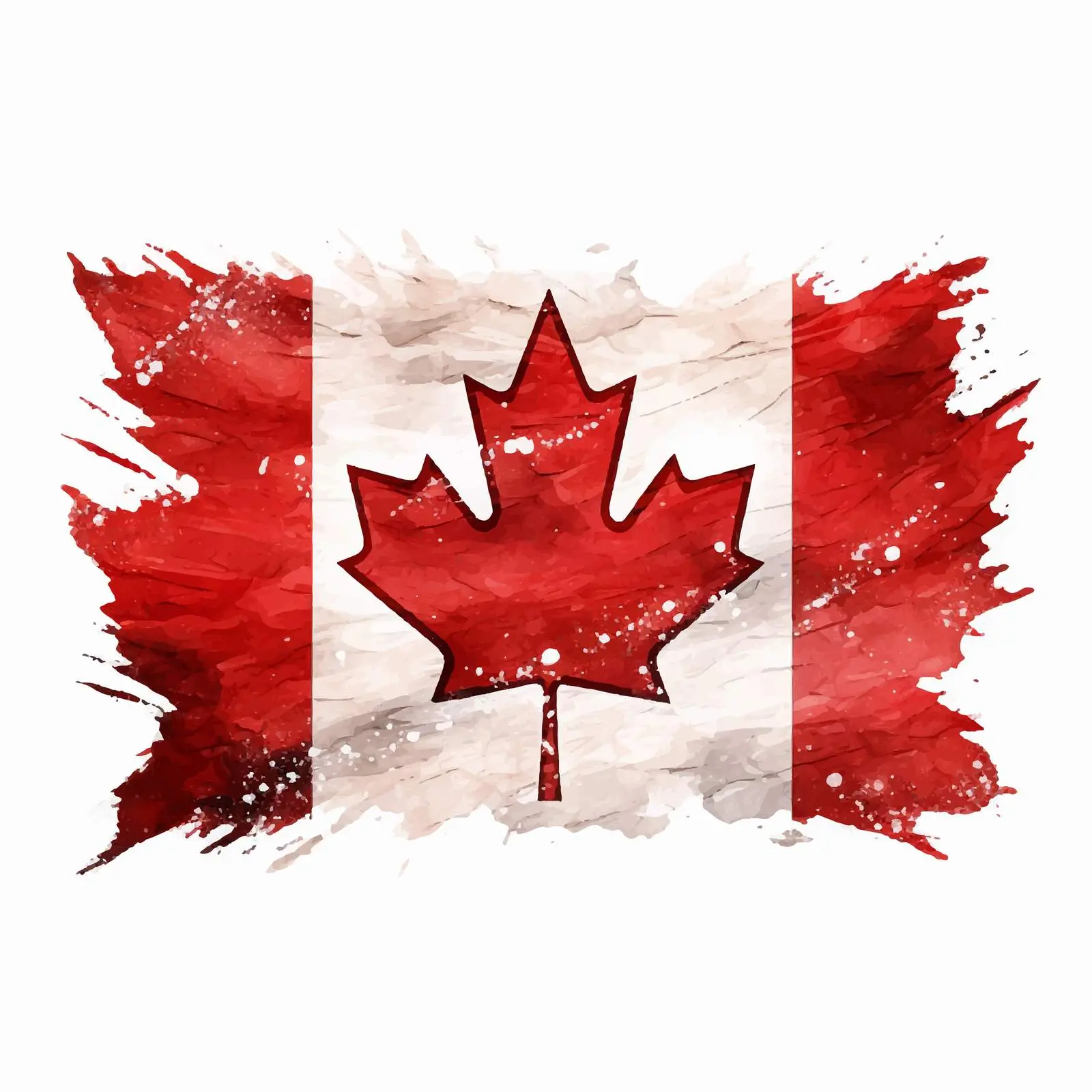 Grunge Acrylic Painting of Canada Flag — free download from Dotvec