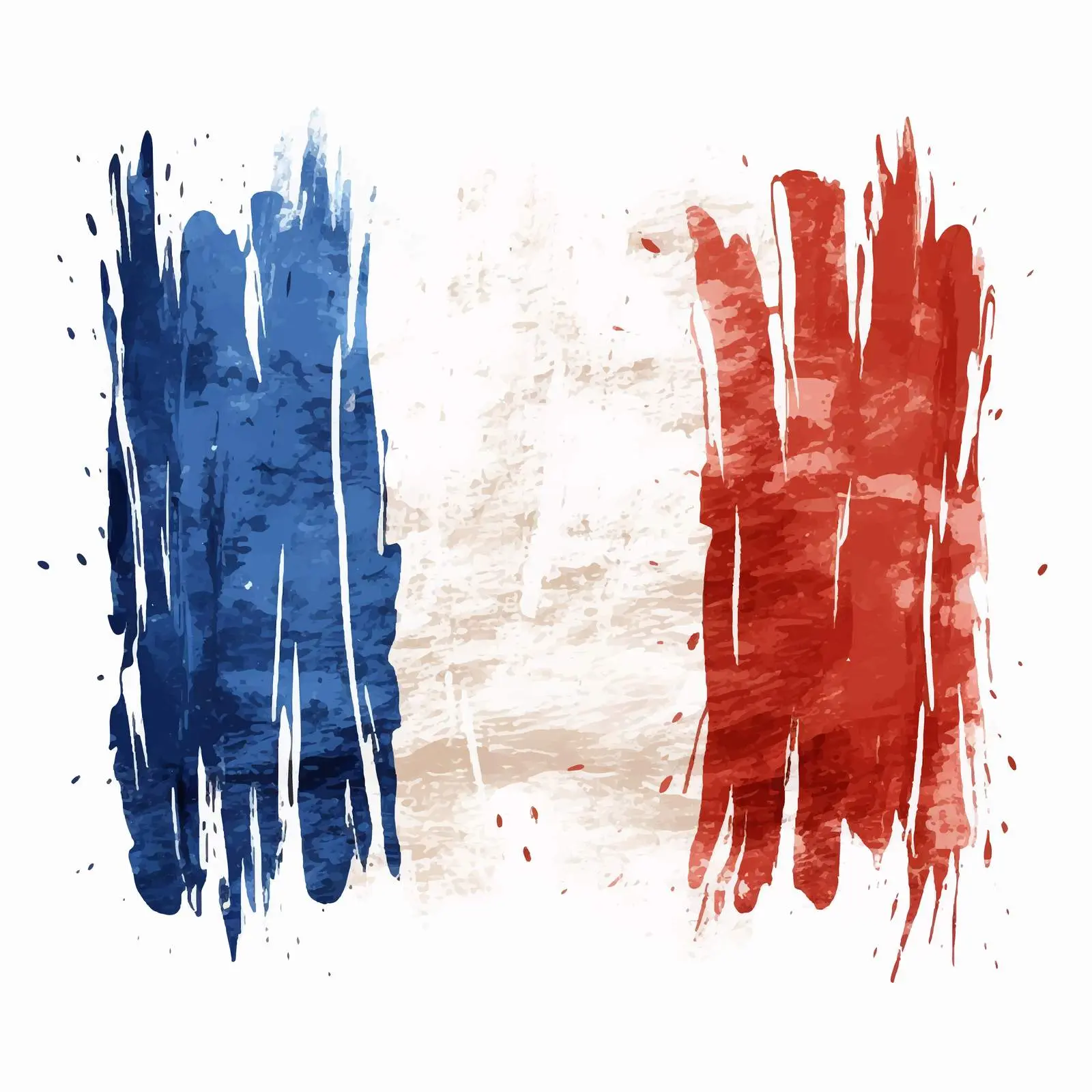 Grunge Acrylic Painting of the French Flag — free download from Dotvec