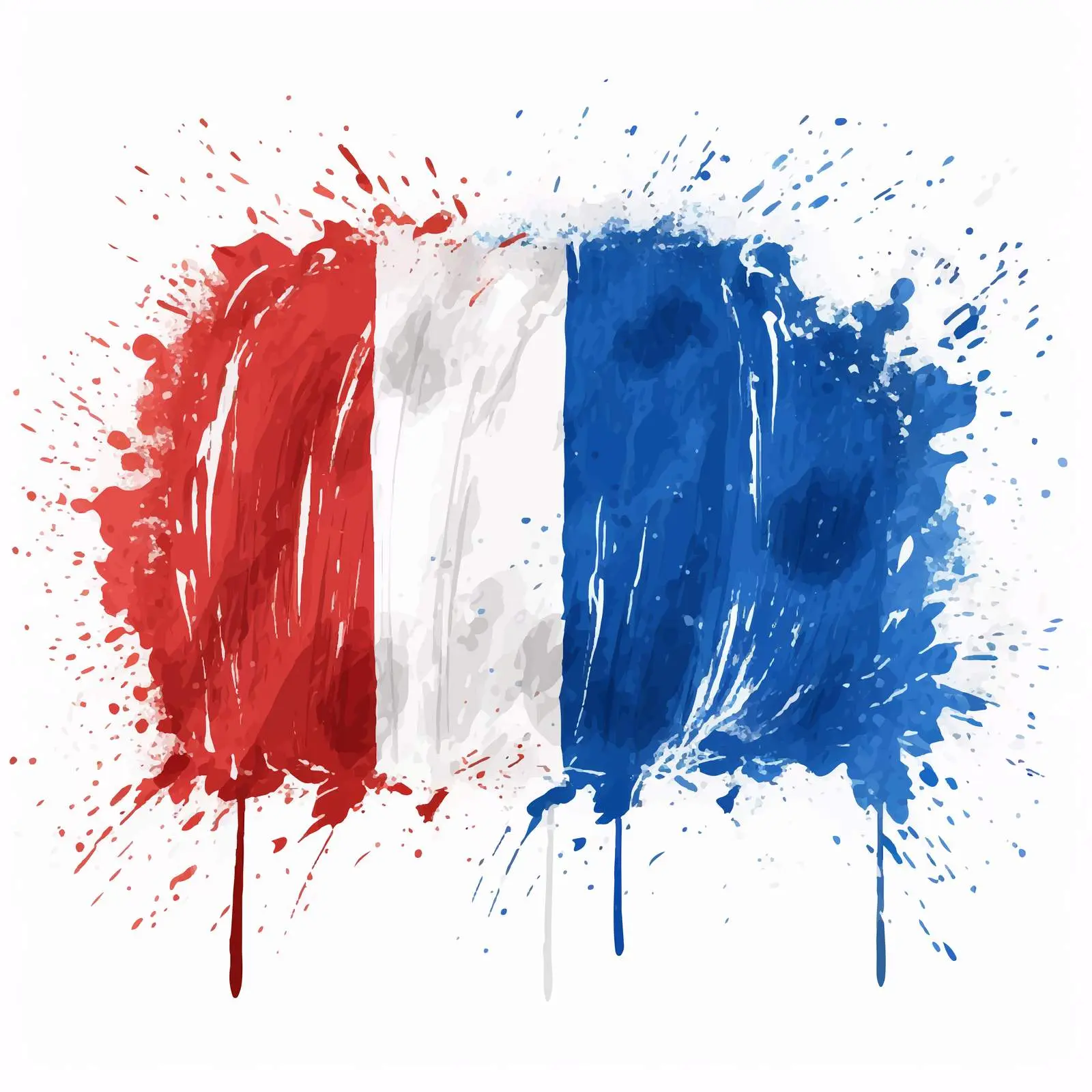 Grunge Acrylic Painting of the French Flag — free download from Dotvec