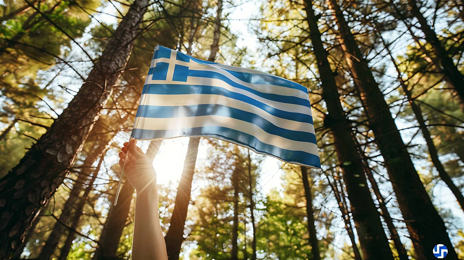 Greece Flag Held in Hand Outdoors — free download from Dotvec