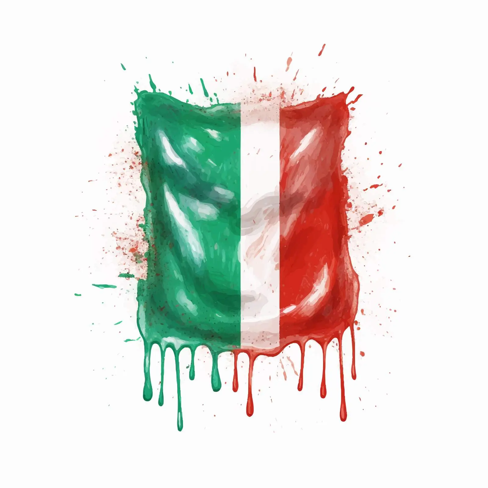 Grunge Acrylic Painting of the Italian Flag — free download from Dotvec