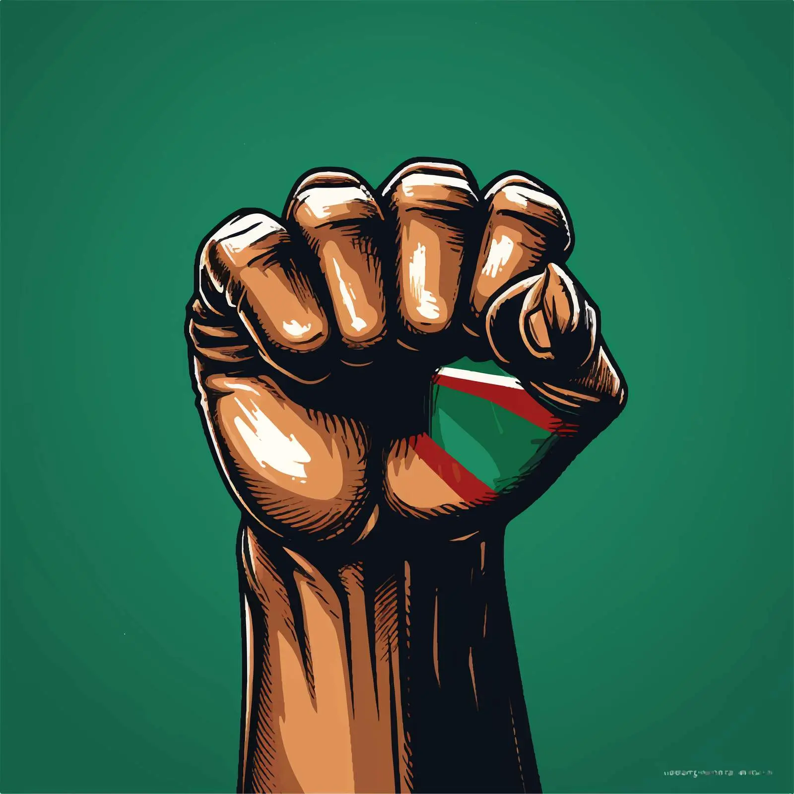 Hand-Drawn South Africa Flag with Fist Symbol — free download from Dotvec