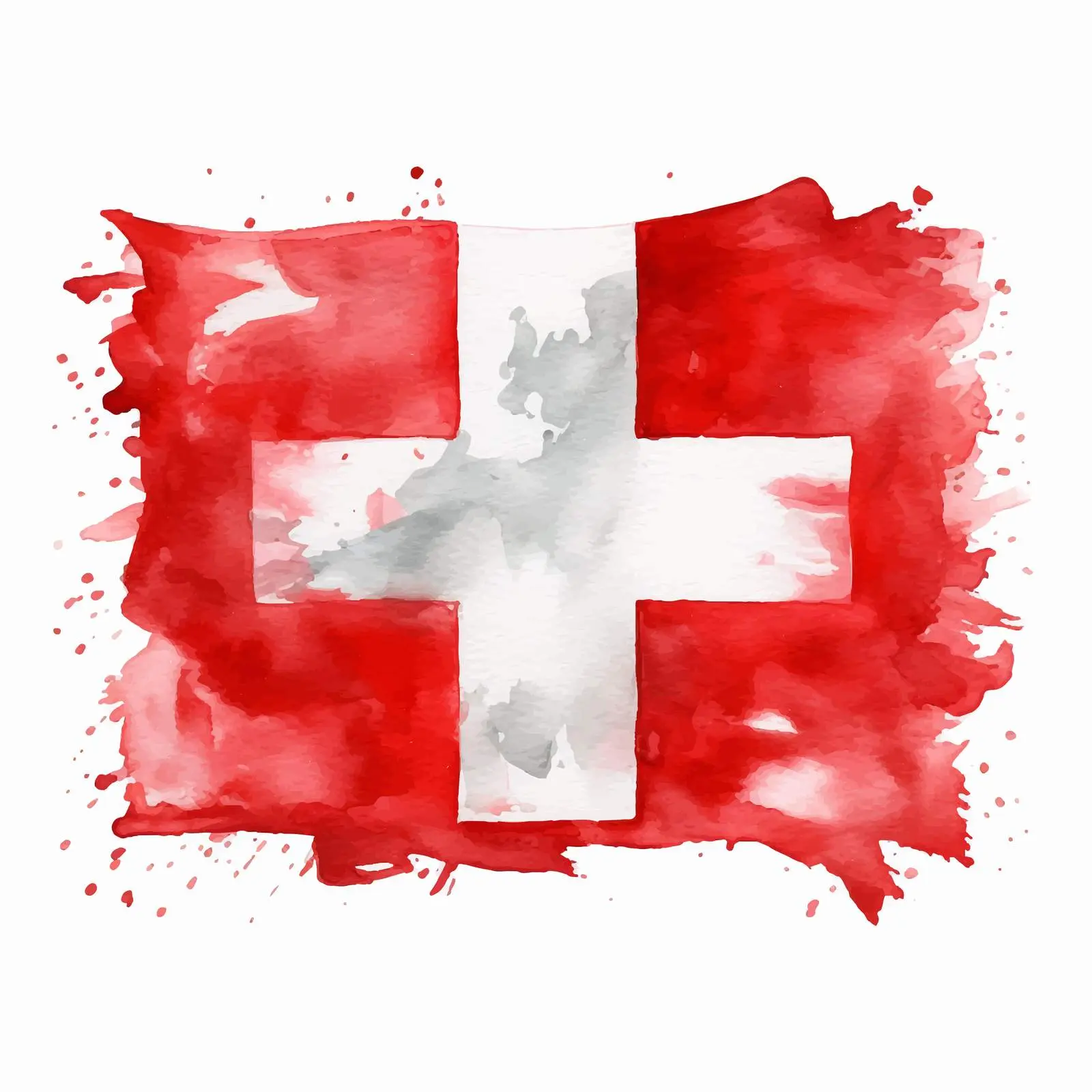 Switzerland Flag Acrylic Painting with Grunge Effect — free download from Dotvec