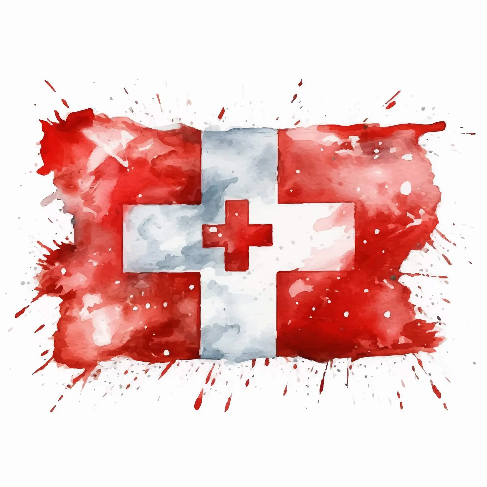 Grunge Acrylic Painting of Switzerland Flag — free download from Dotvec