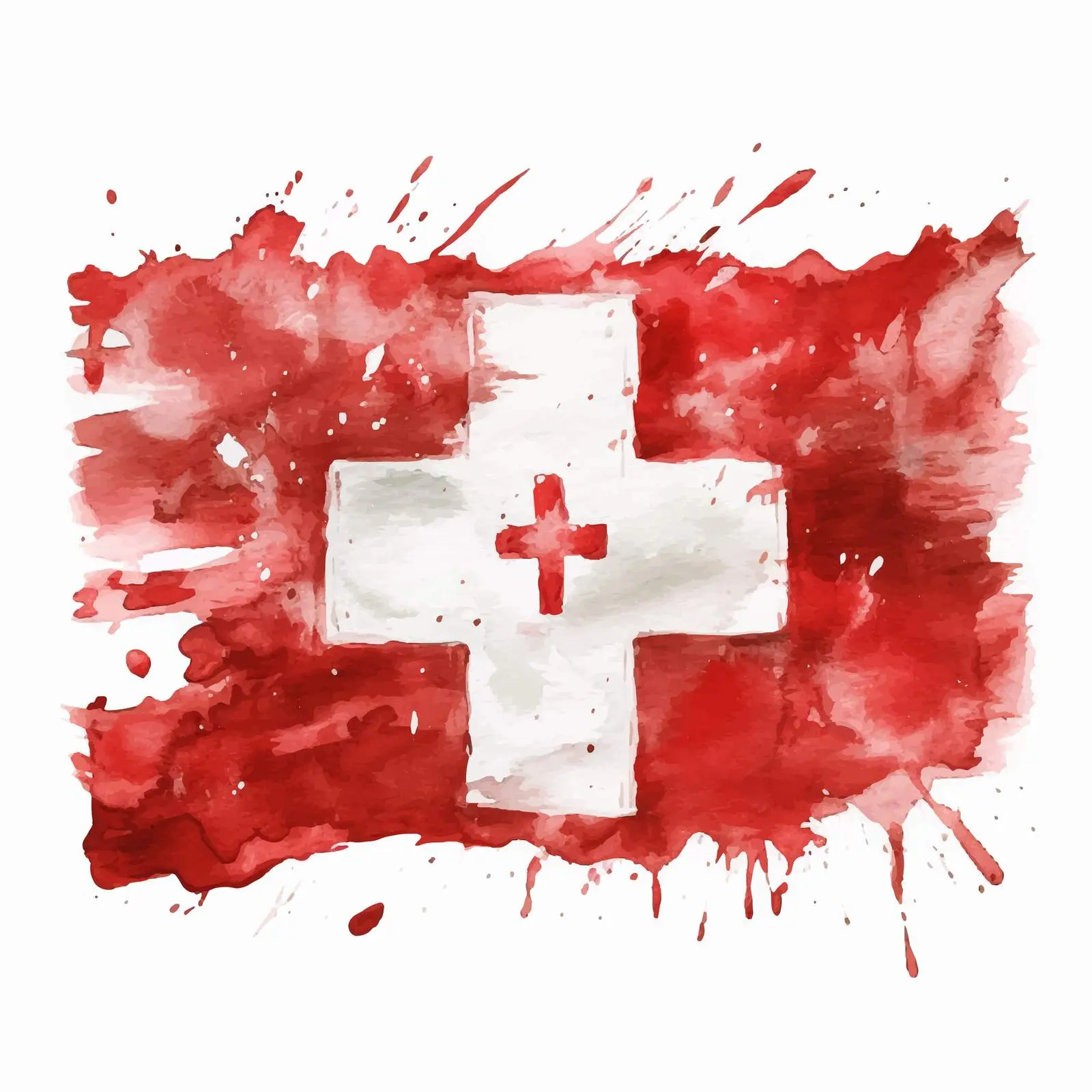 Grunge Acrylic Painting of Switzerland Flag — free download from Dotvec