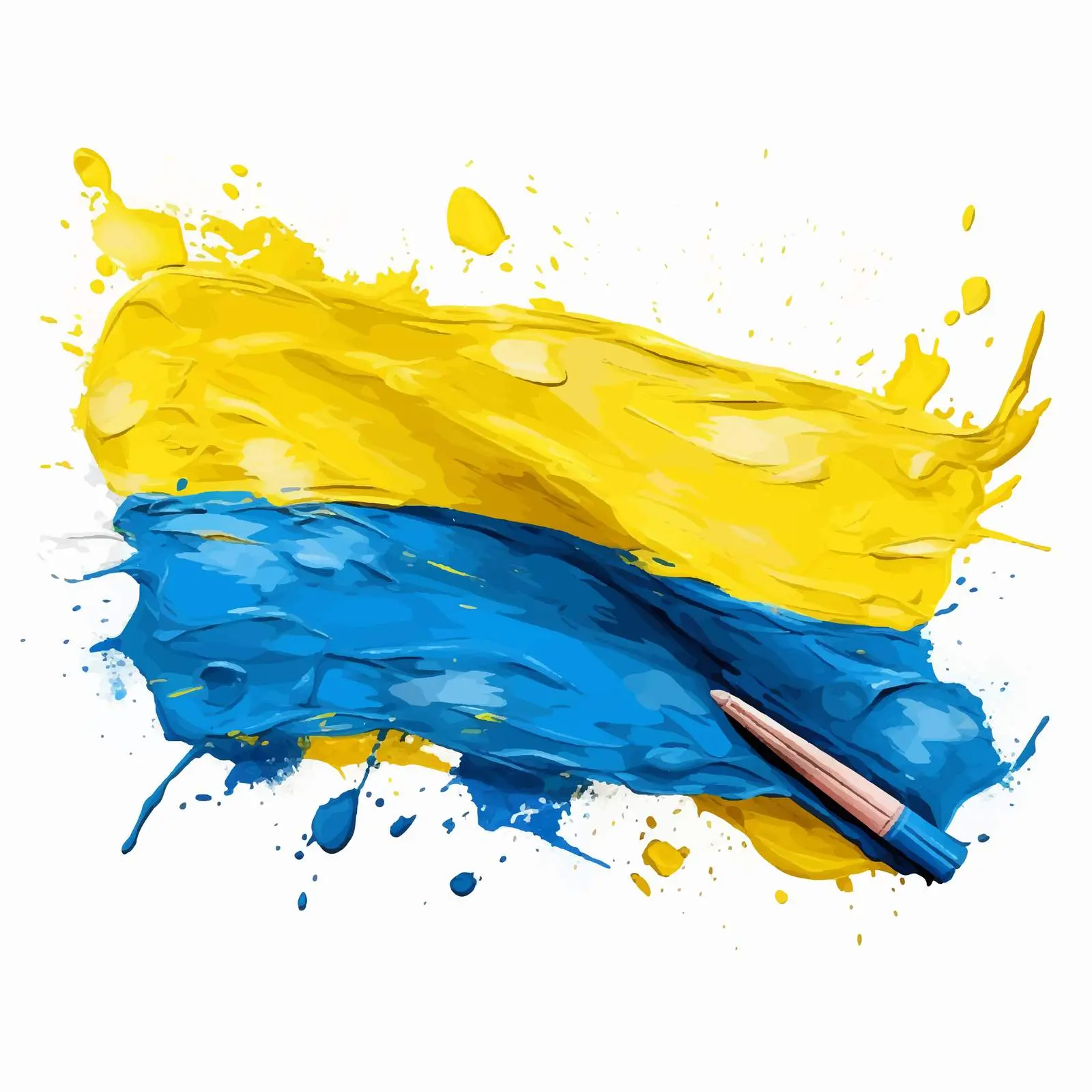 Patriotic Acrylic Painting of Ukrainian Flag — free download from Dotvec