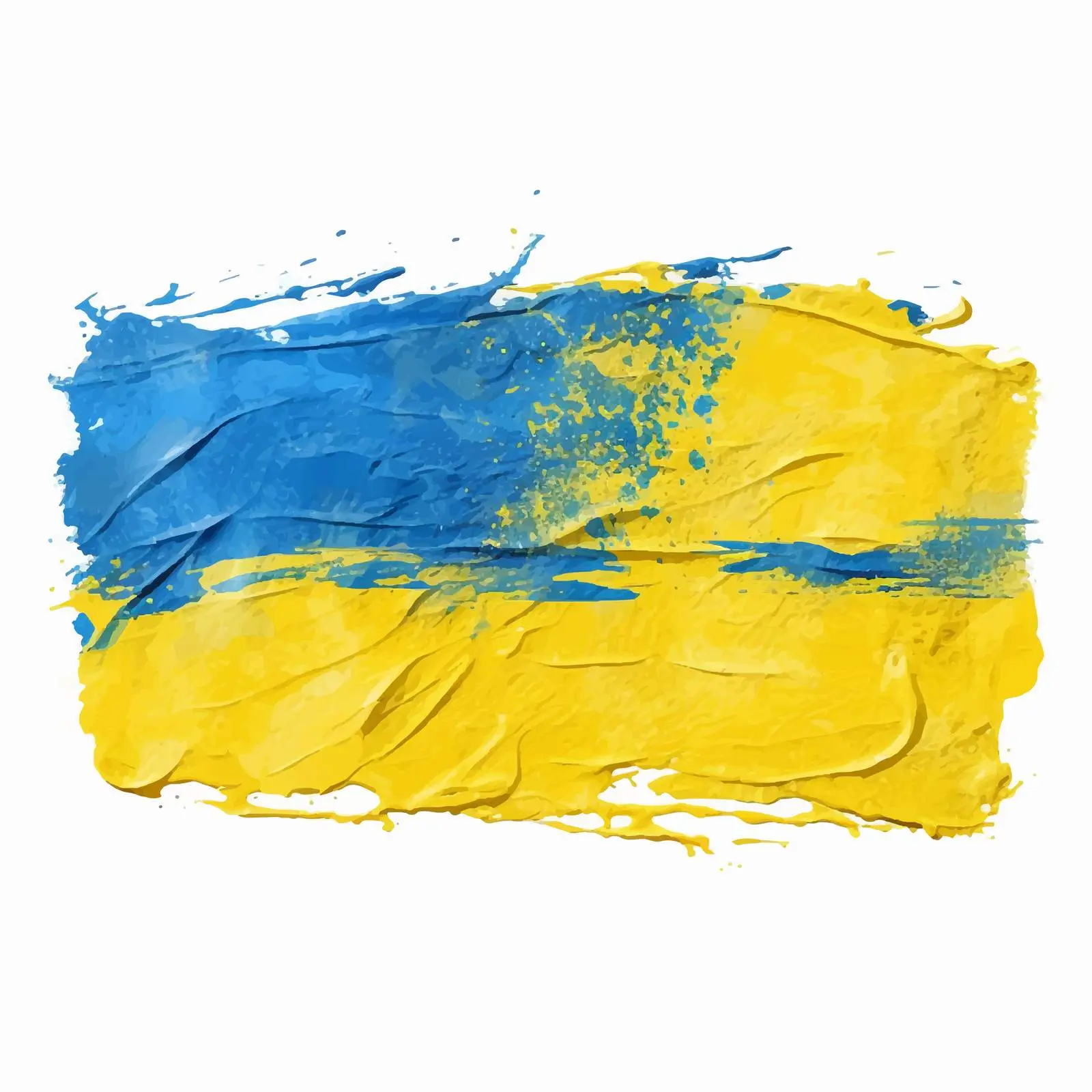 Patriotic Ukraine Flag Acrylic Painting with Grunge Style — free download from Dotvec