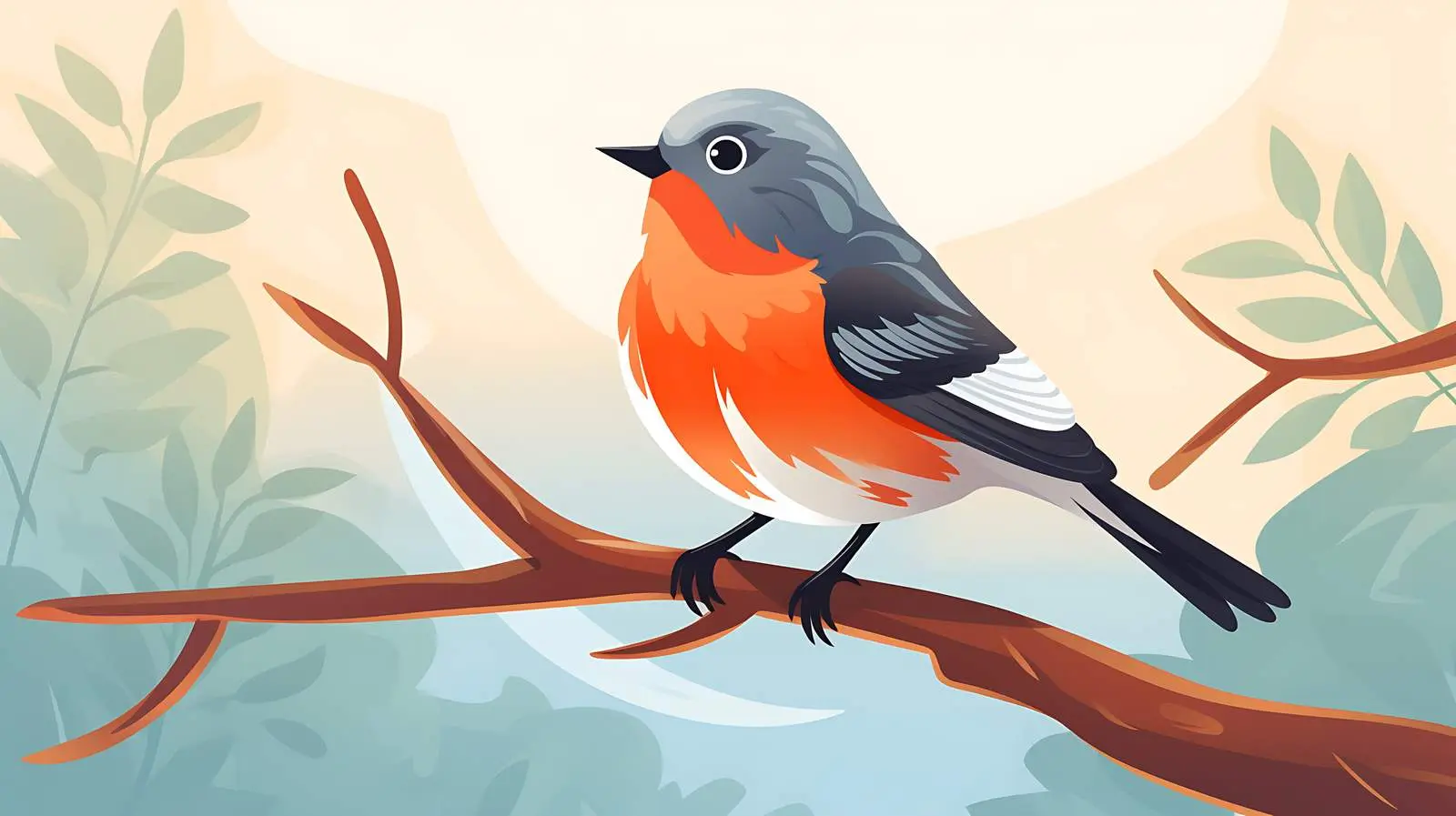Flame Robin Bird Cartoon Vector Illustration – free robin image from Dotvec