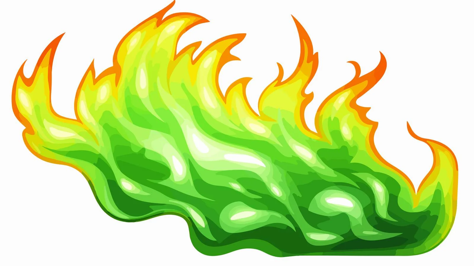 Flaming Green Cartoon Letter A — free download from Dotvec
