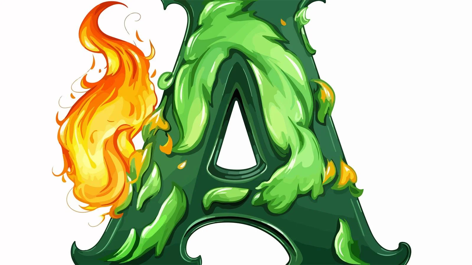 Vibrant Cartoon Green Letter A Vector — free download from Dotvec