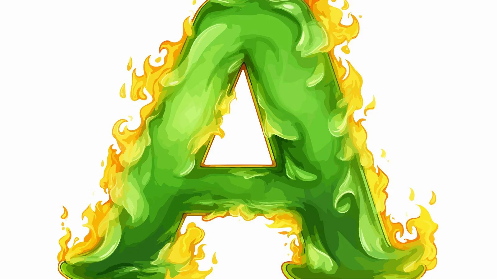 Vibrant Green Cartoon Letter A Vector — free download from Dotvec