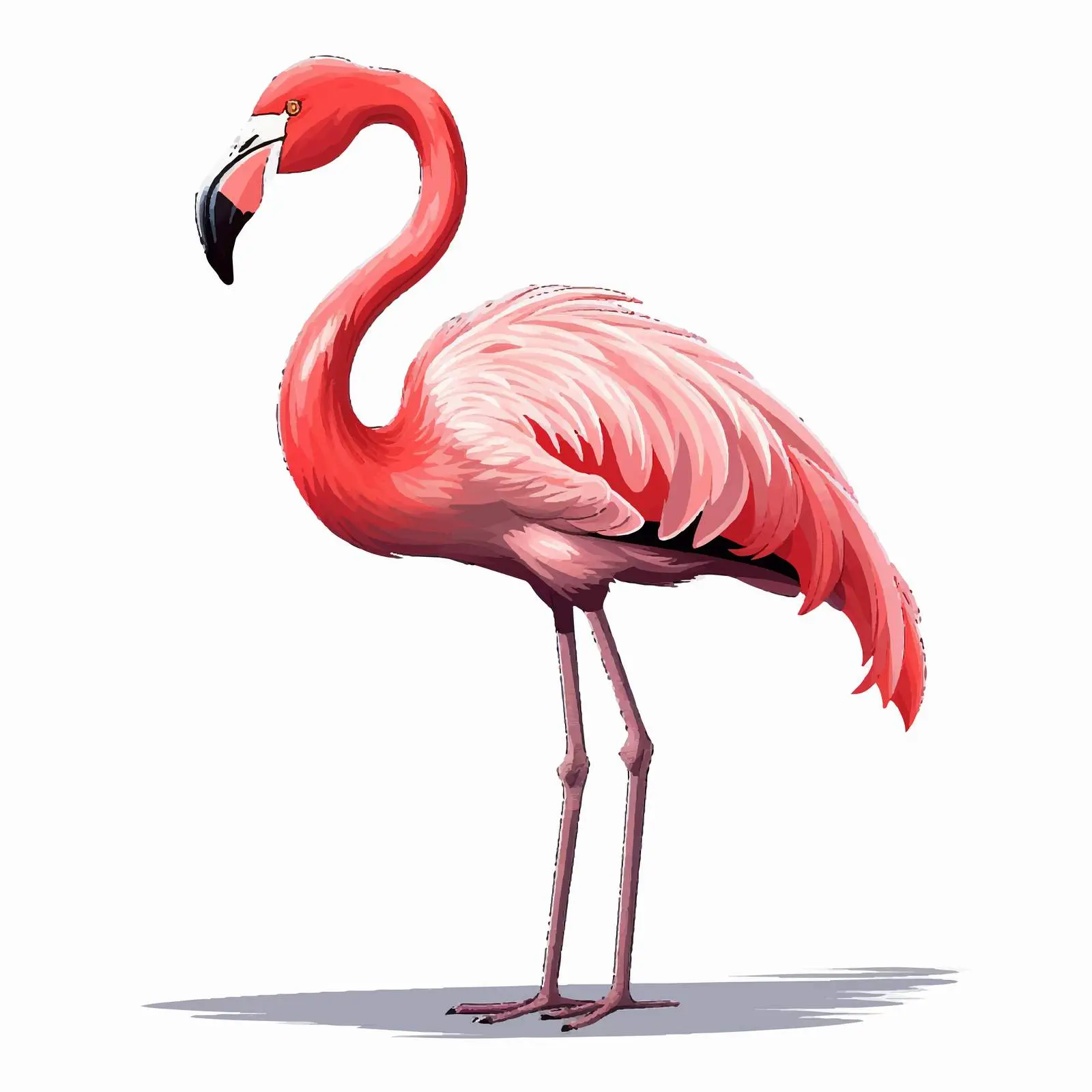 Hand-Drawn Pink Flamingo Vector Illustration – free flamingo art image from Dotvec