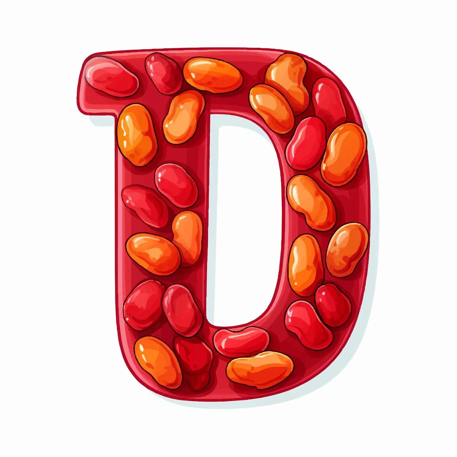 Letter J Flashcard Featuring Jellybeans Cartoon Vector — free download from Dotvec