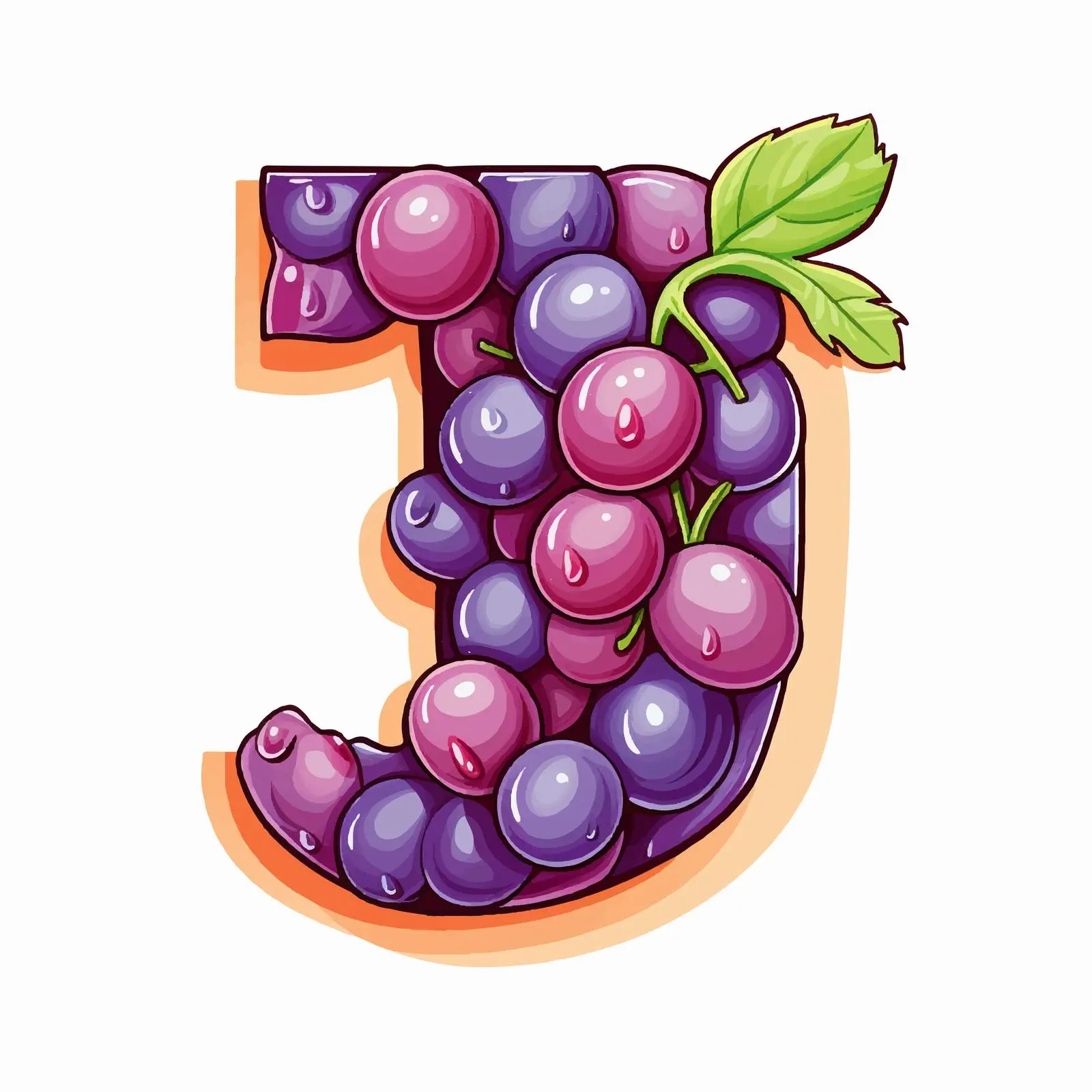 Letter J Flashcard with Jellybeans Illustration — free download from Dotvec