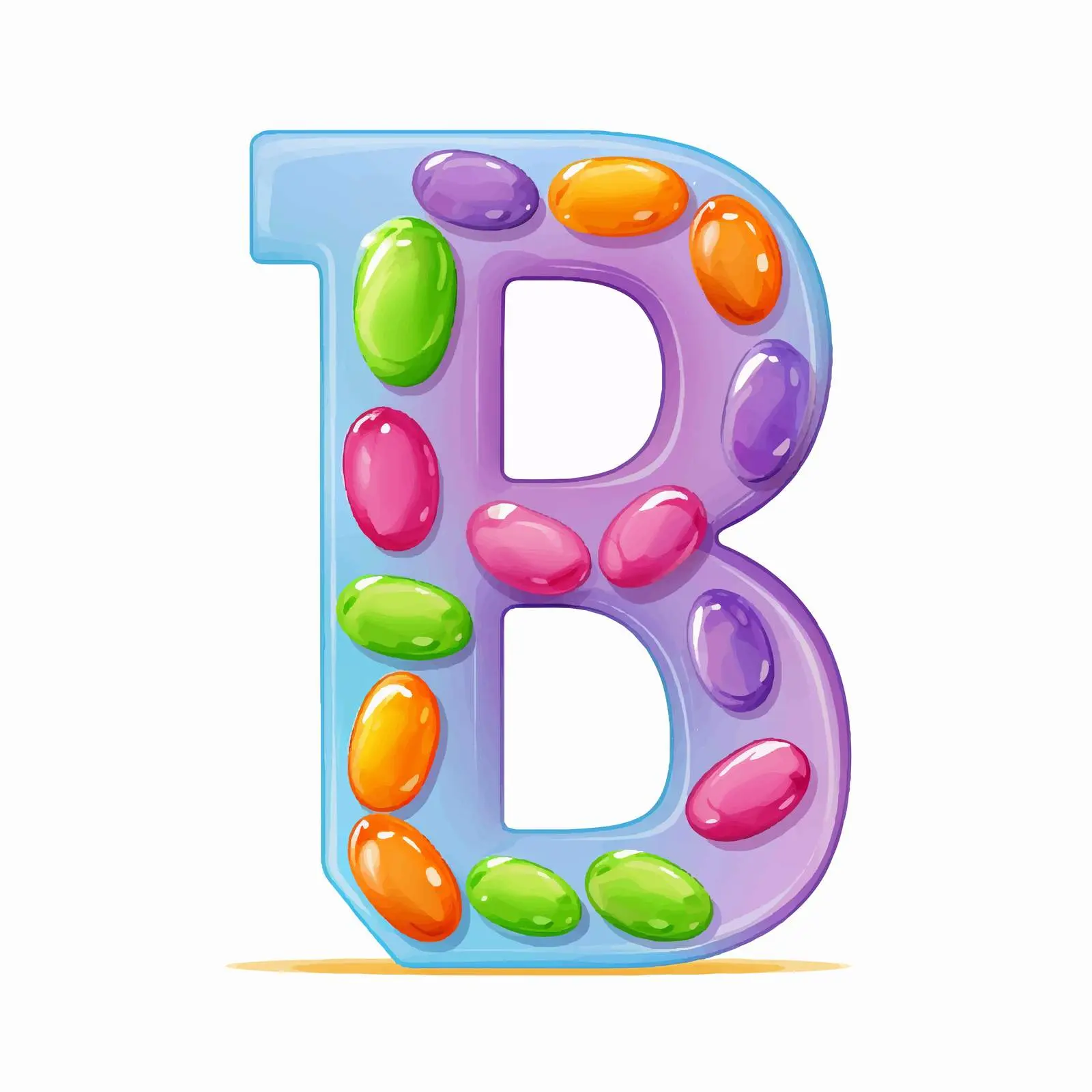 Jellybeans Flashcard Vector for Letter J — free download from Dotvec