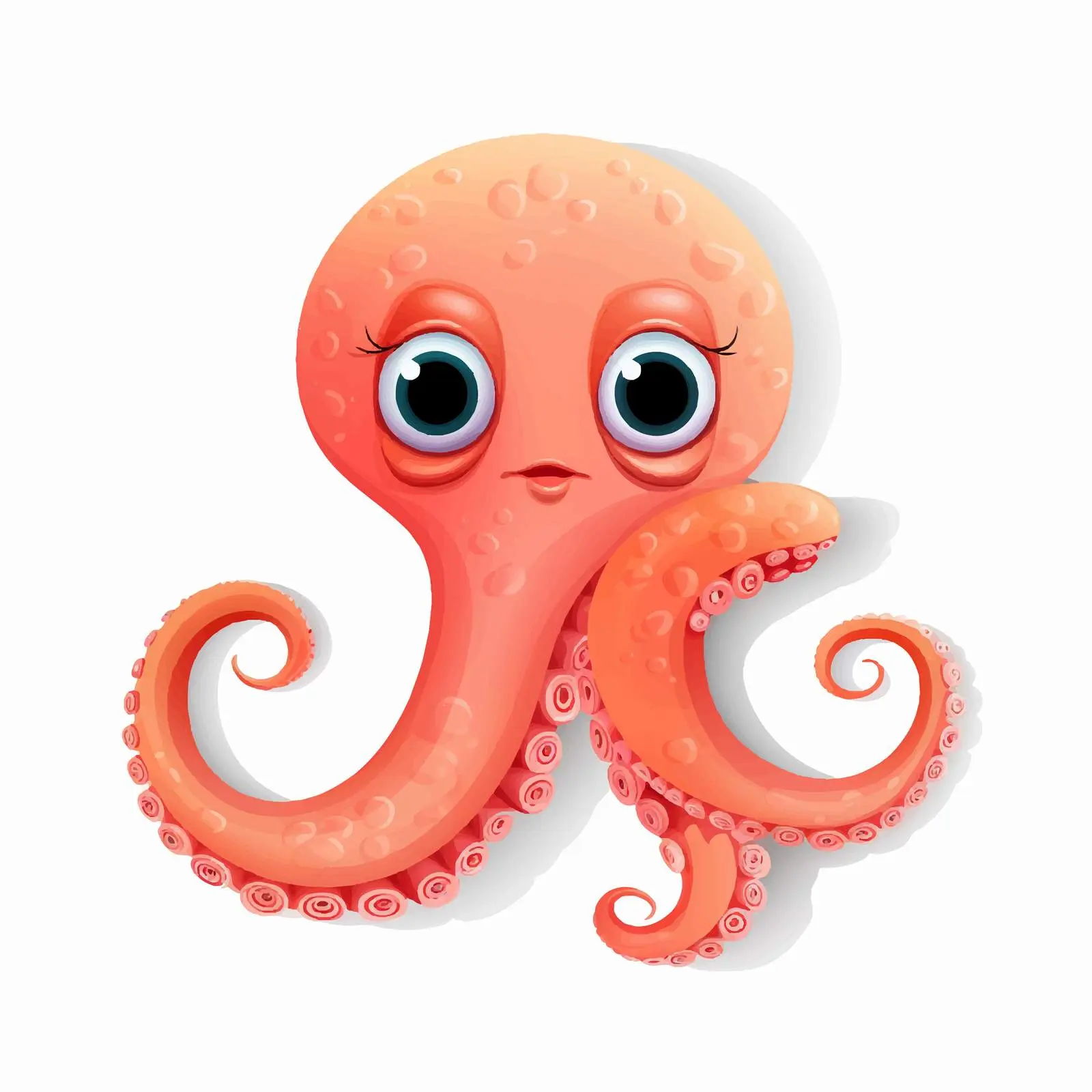 Letter O Flashcard - Cartoon Octopus Illustration — free download from Dotvec