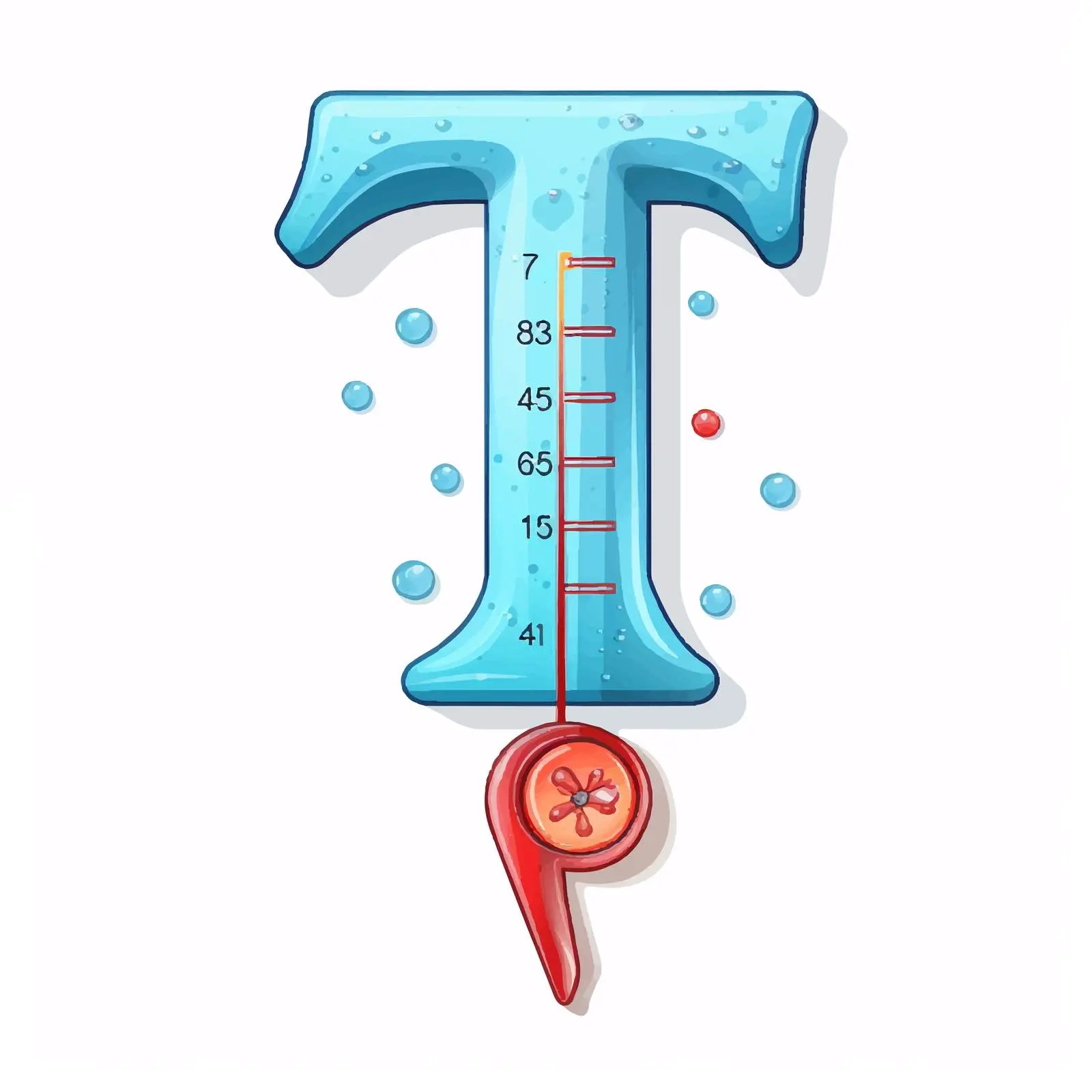 Letter T Flashcard with Thermometer Illustration – free thermometer image from Dotvec