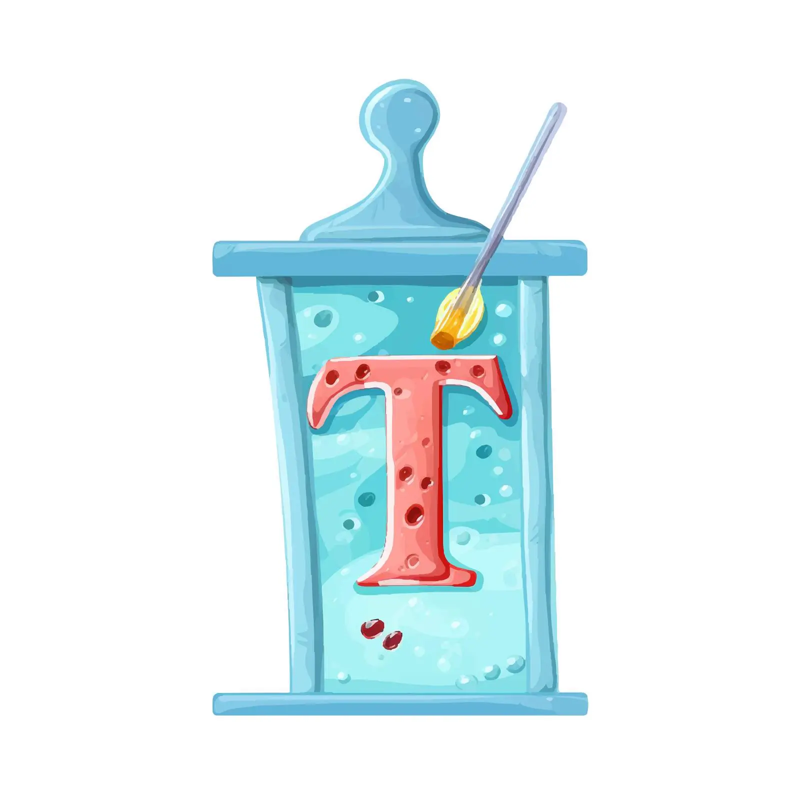 Letter T Flashcard with Thermometer Illustration — free download from Dotvec