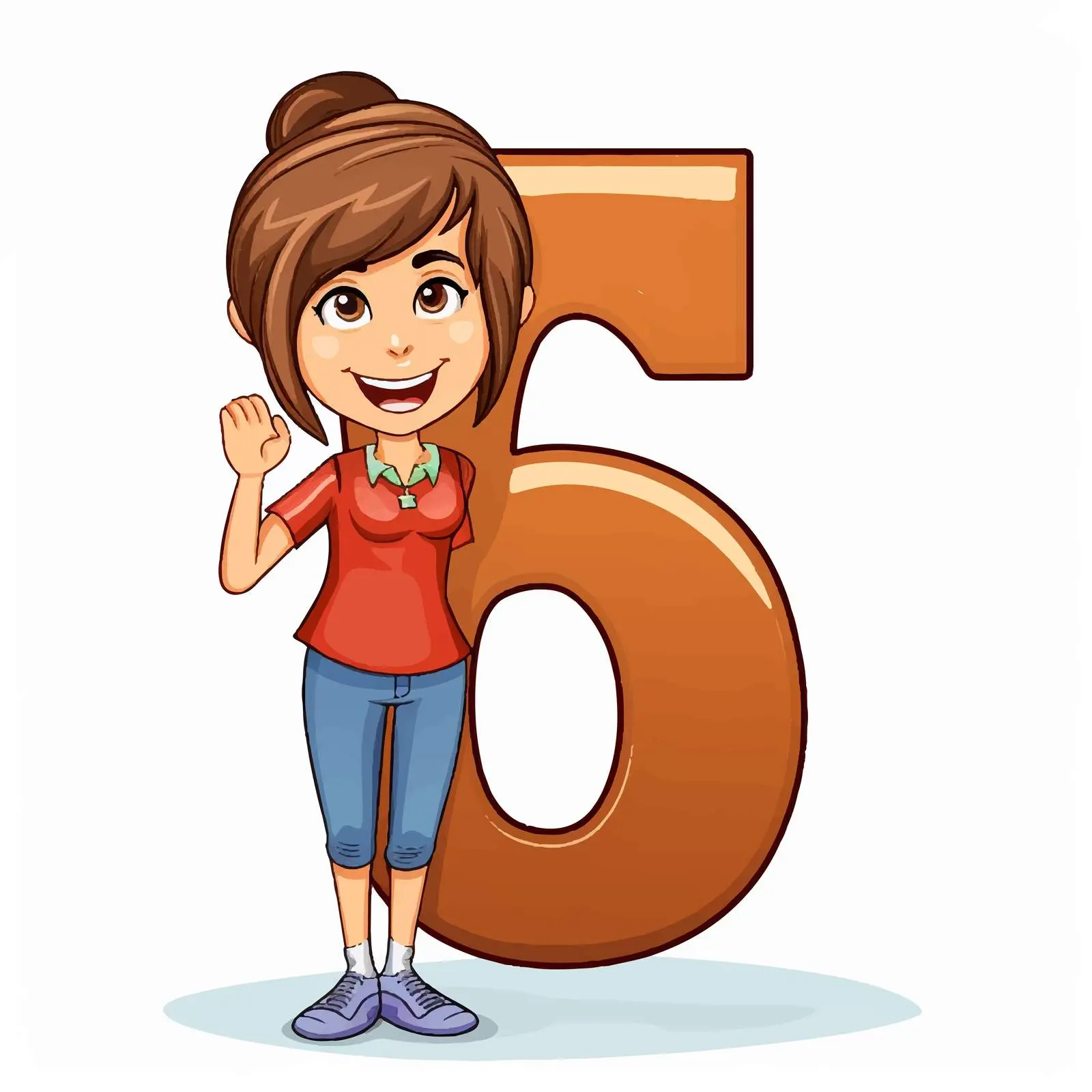 Children Flashcard Representing Number Six — free download from Dotvec