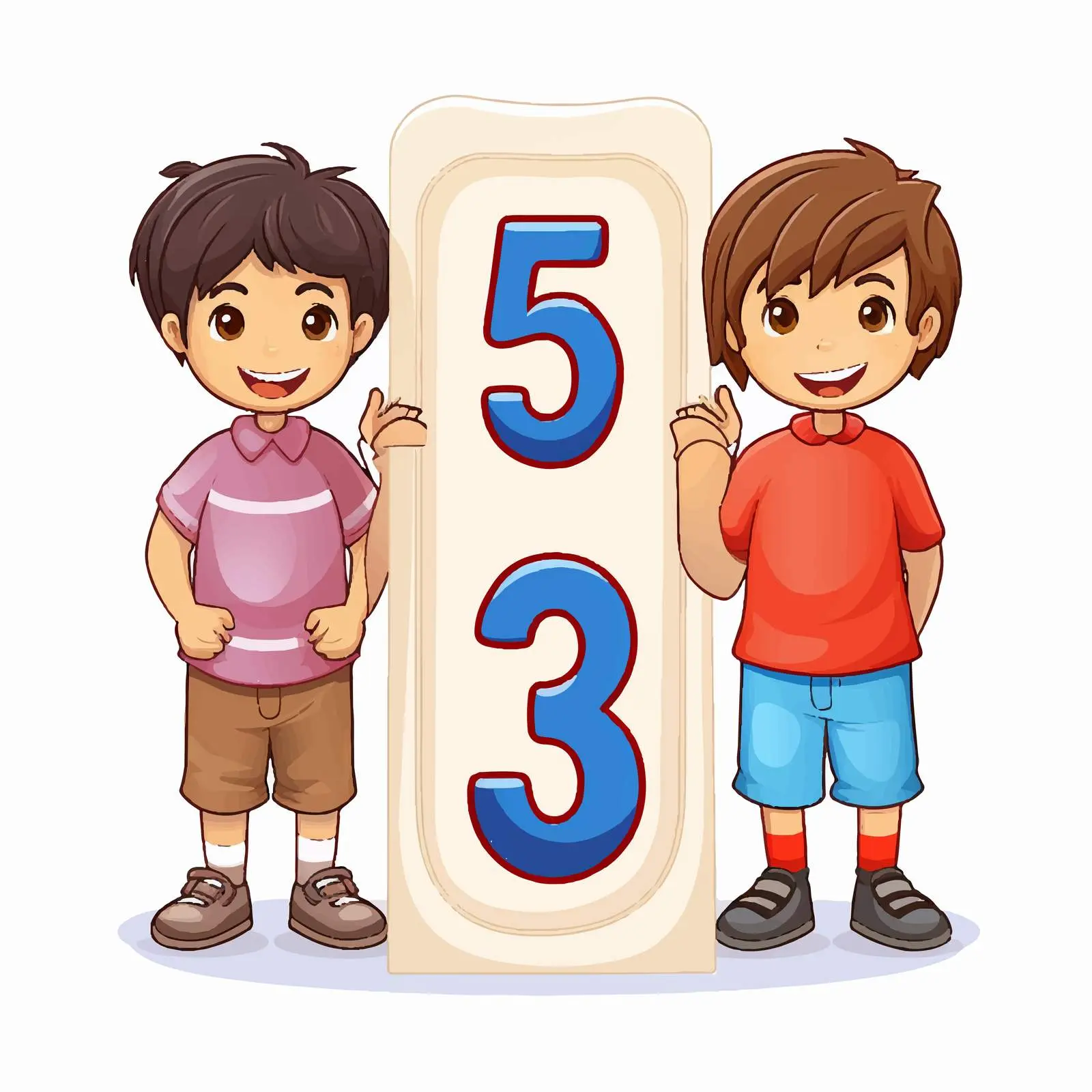 Children Flashcard Illustrating Number Six — free download from Dotvec