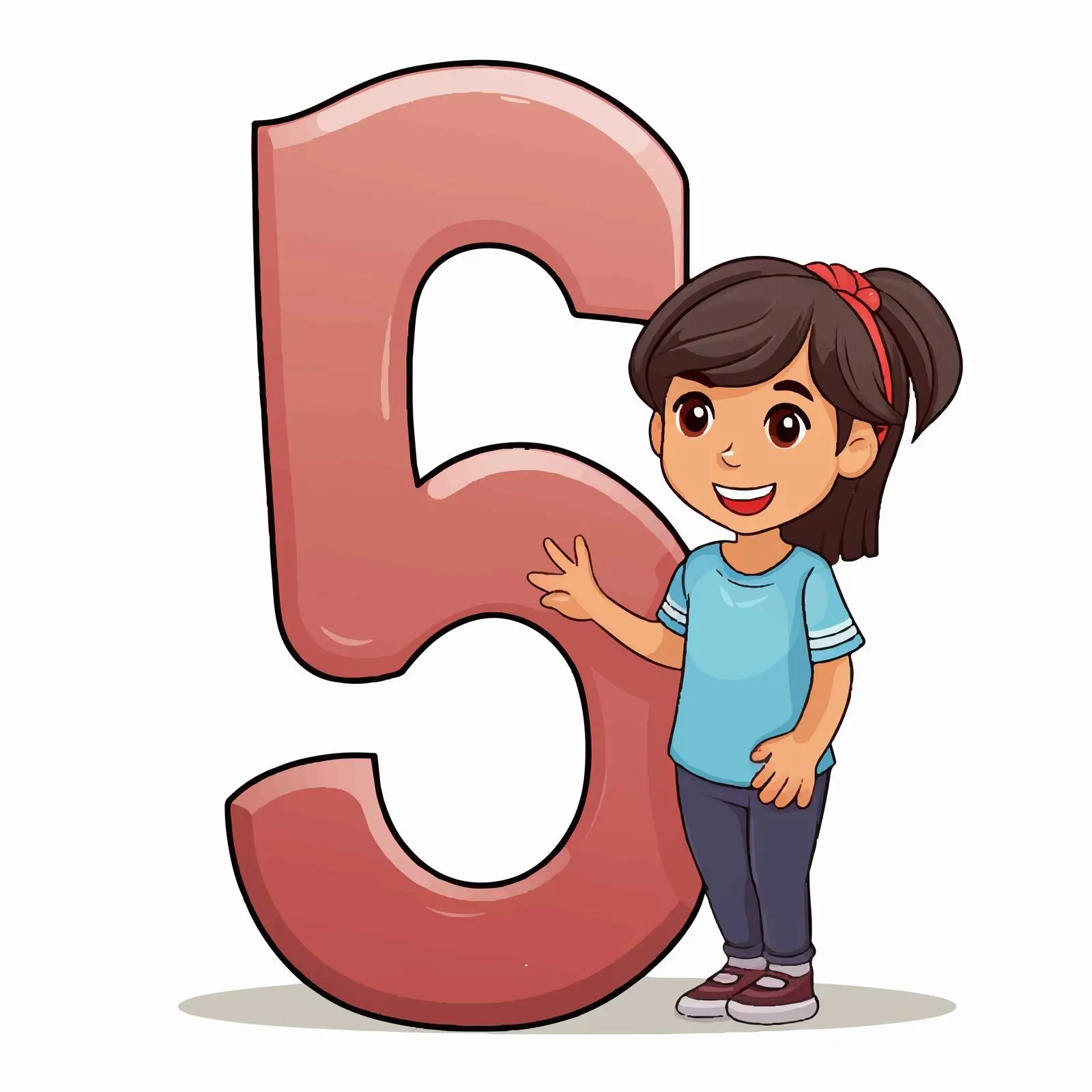 Children Flashcard Illustrating the Number Six — free download from Dotvec