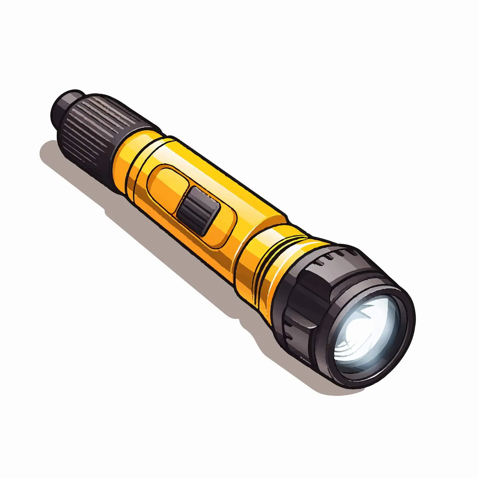 Vector Illustration of a Flashlight on White Background – free tool vector image from Dotvec