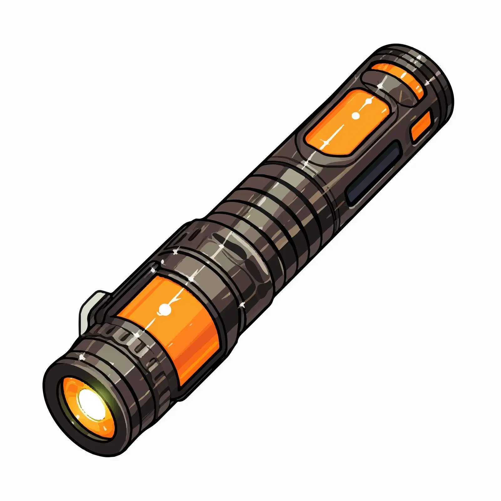 Flashlight Vector Illustration on White Background – free battery image from Dotvec
