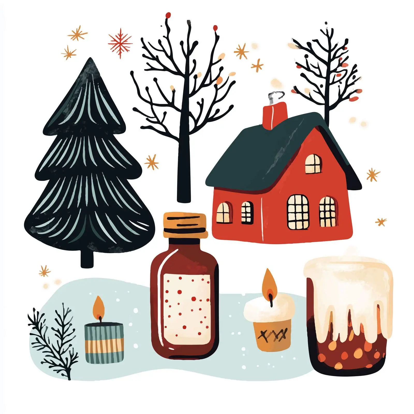 Scandinavian Style Christmas Candle Decor — free download from Dotvec