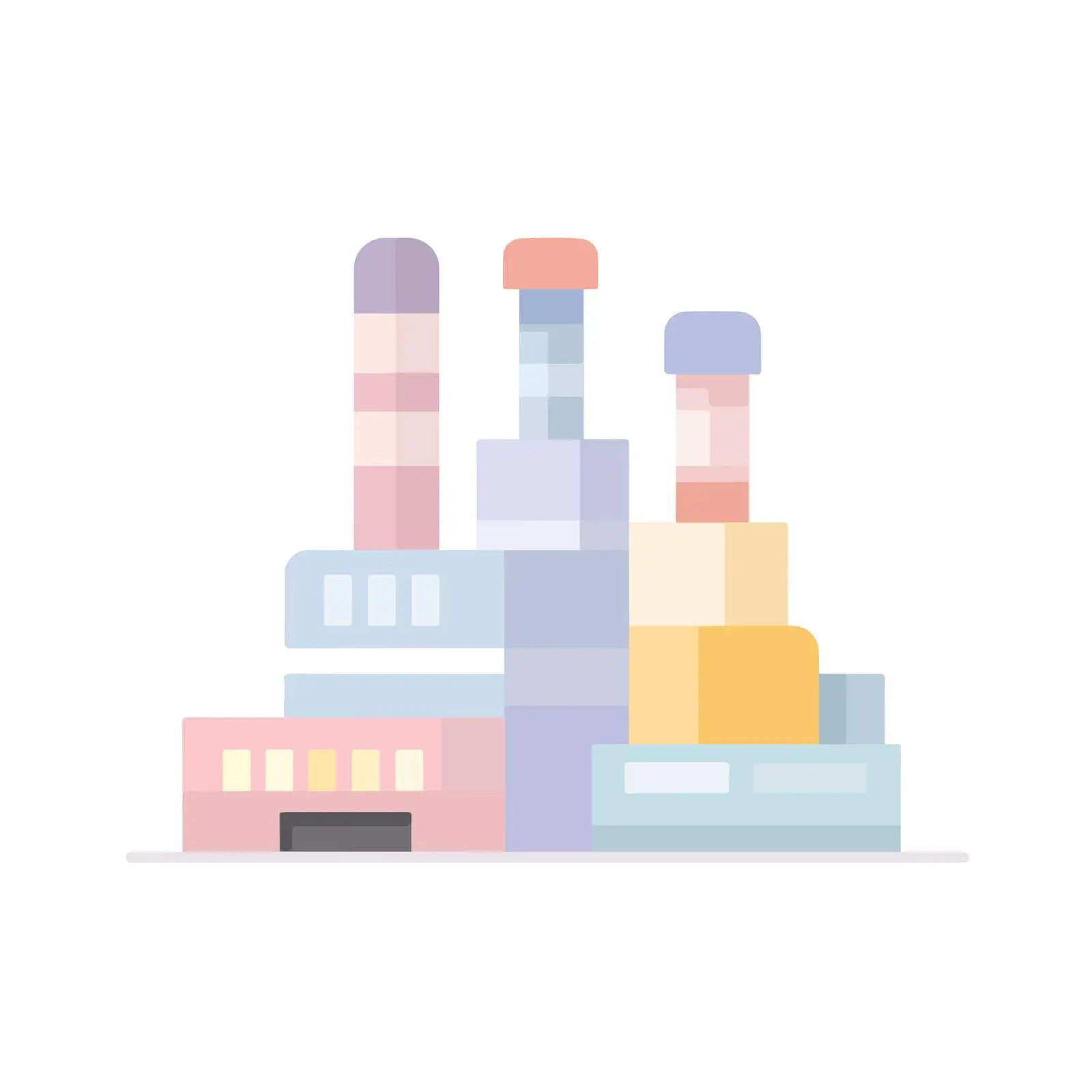 Minimalist 2D Factory Icon — free download from Dotvec