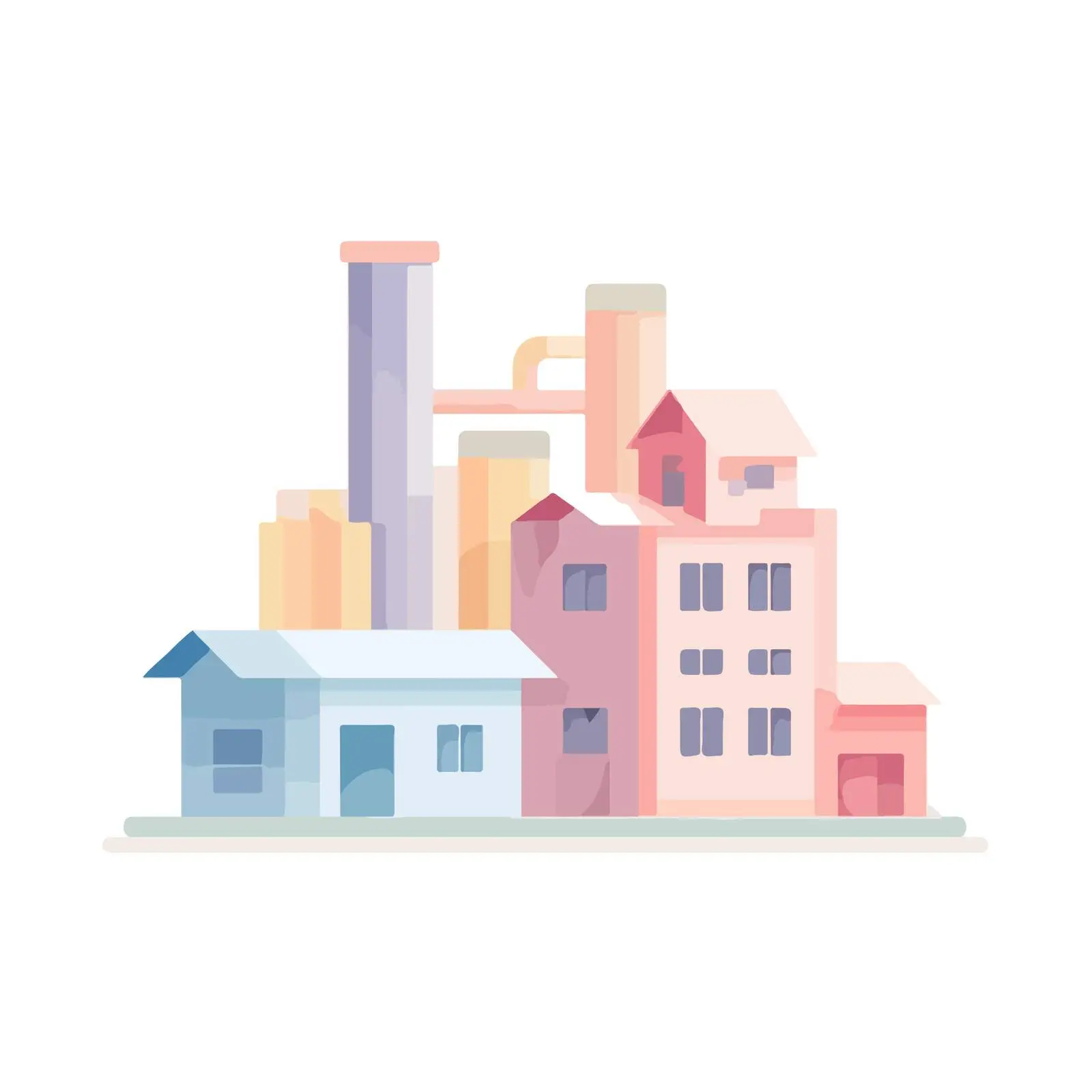 Minimalist 2D Factory Icon — free download from Dotvec